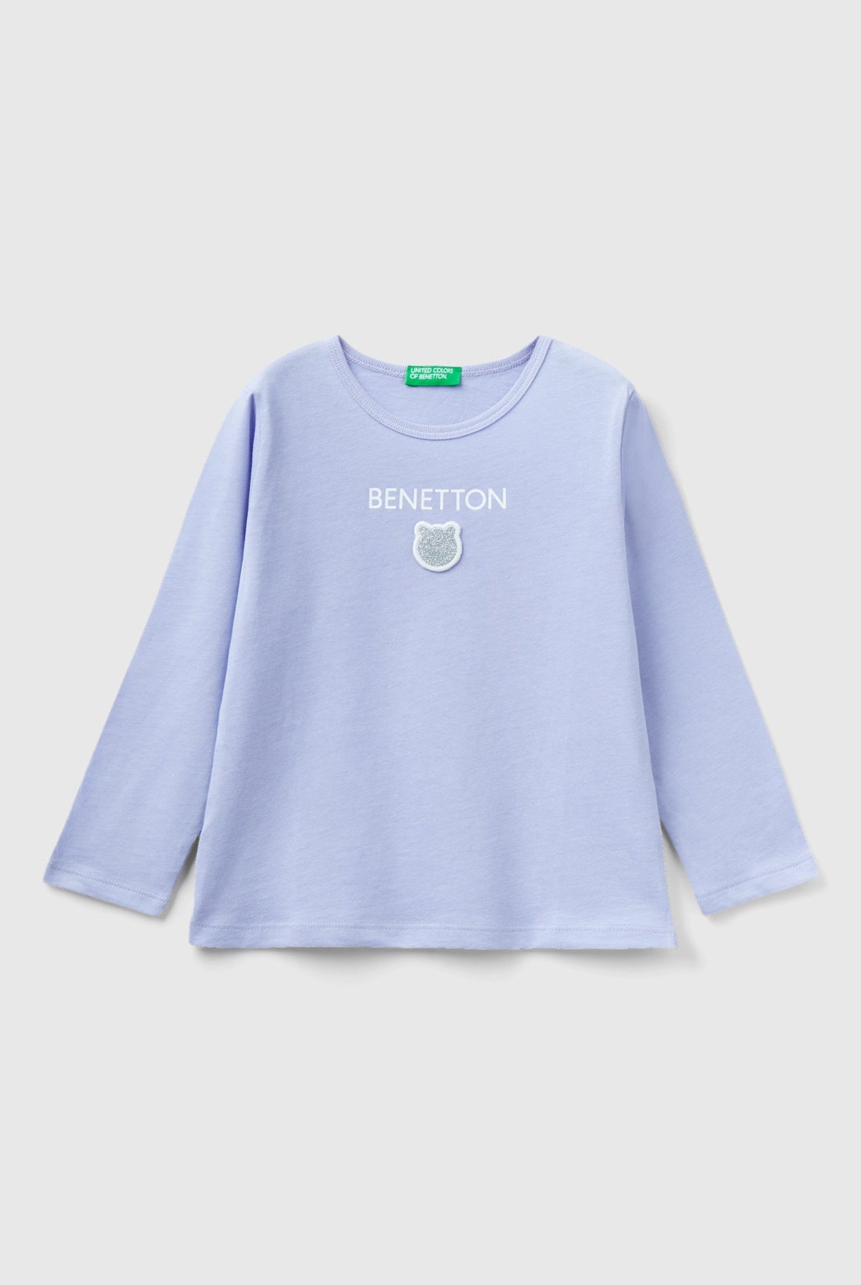 يونايتد كولورز اوف بينيتون تي شيرت بناتي قطن عضوي بطباعة لامعة