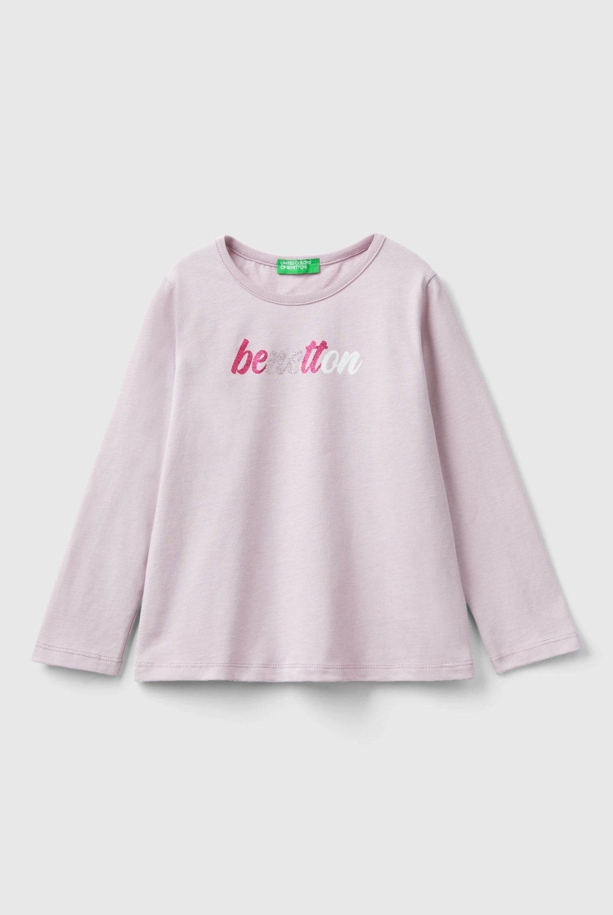 يونايتد كولورز اوف بينيتون تي شيرت بناتي بقصة عادية من القطن العضوي