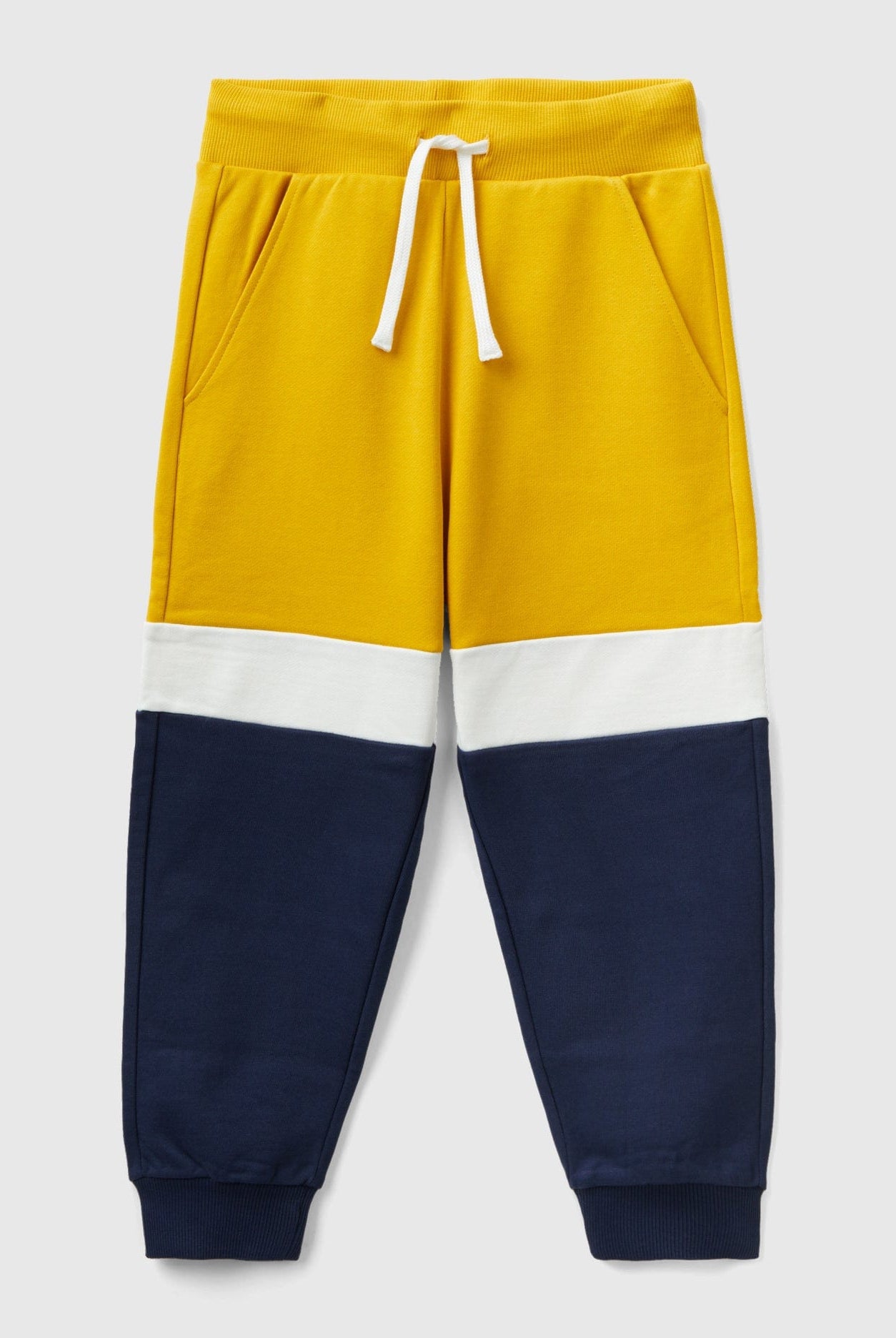 يونايتد كولورز اوف بينيتون بنطلون اطفالي رياضي وردي وأحمر برباط عالخصر