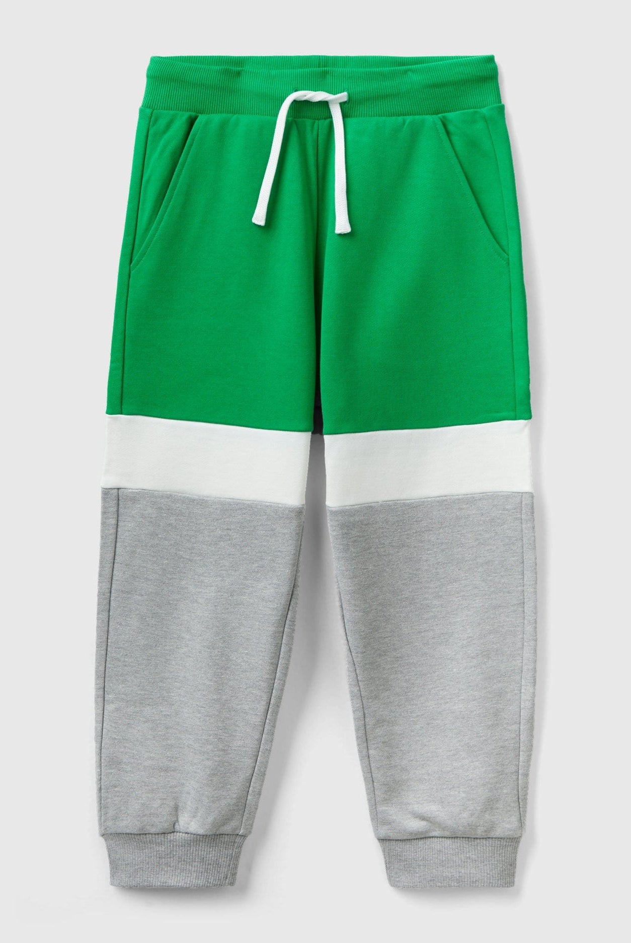 يونايتد كولورز اوف بينيتون بنطلون اطفالي رياضي وردي وأحمر برباط عالخصر