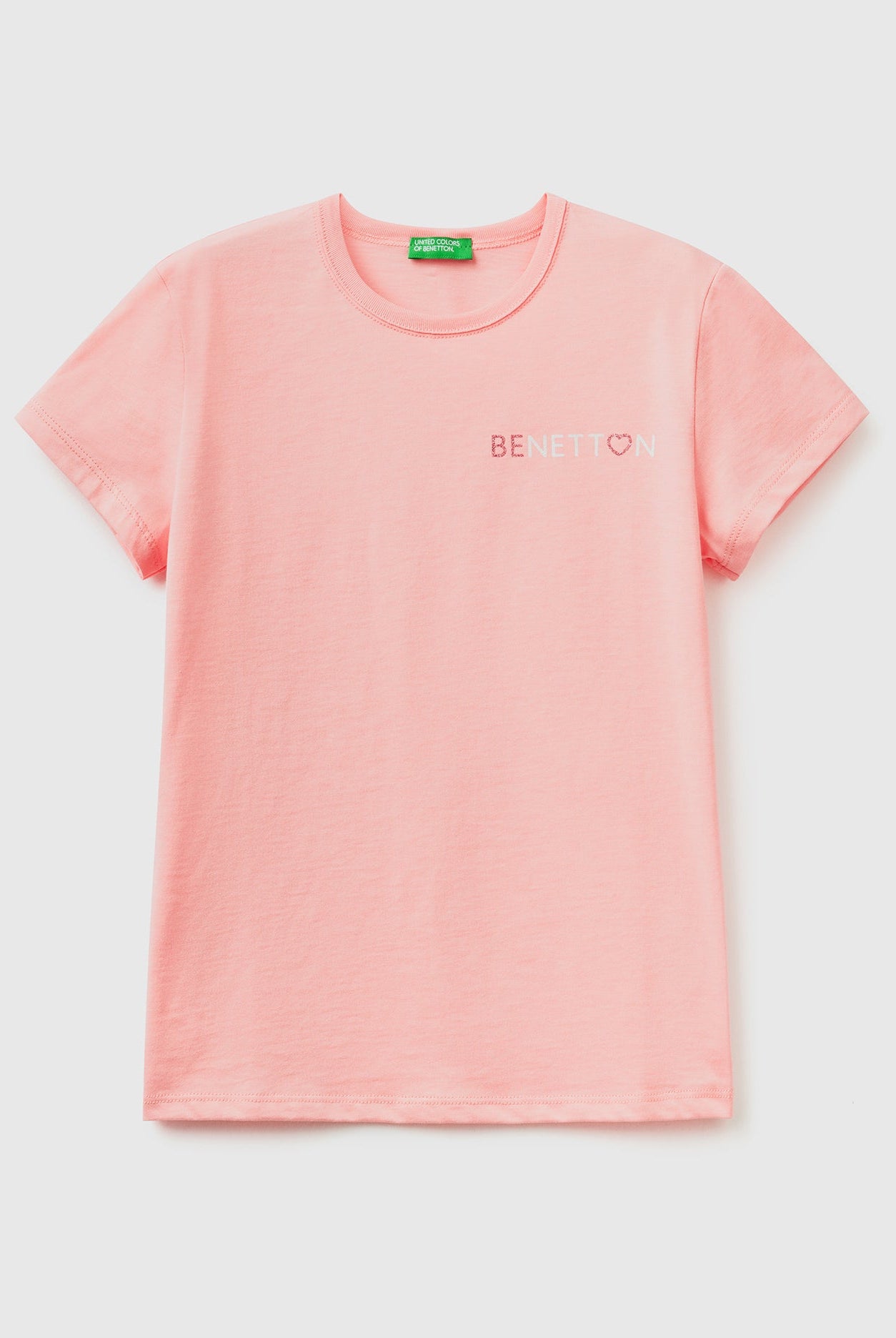 يونايتد كولورز اوف بينيتون تيشيرت بشعار لامع من القطن نص كم أطفالي