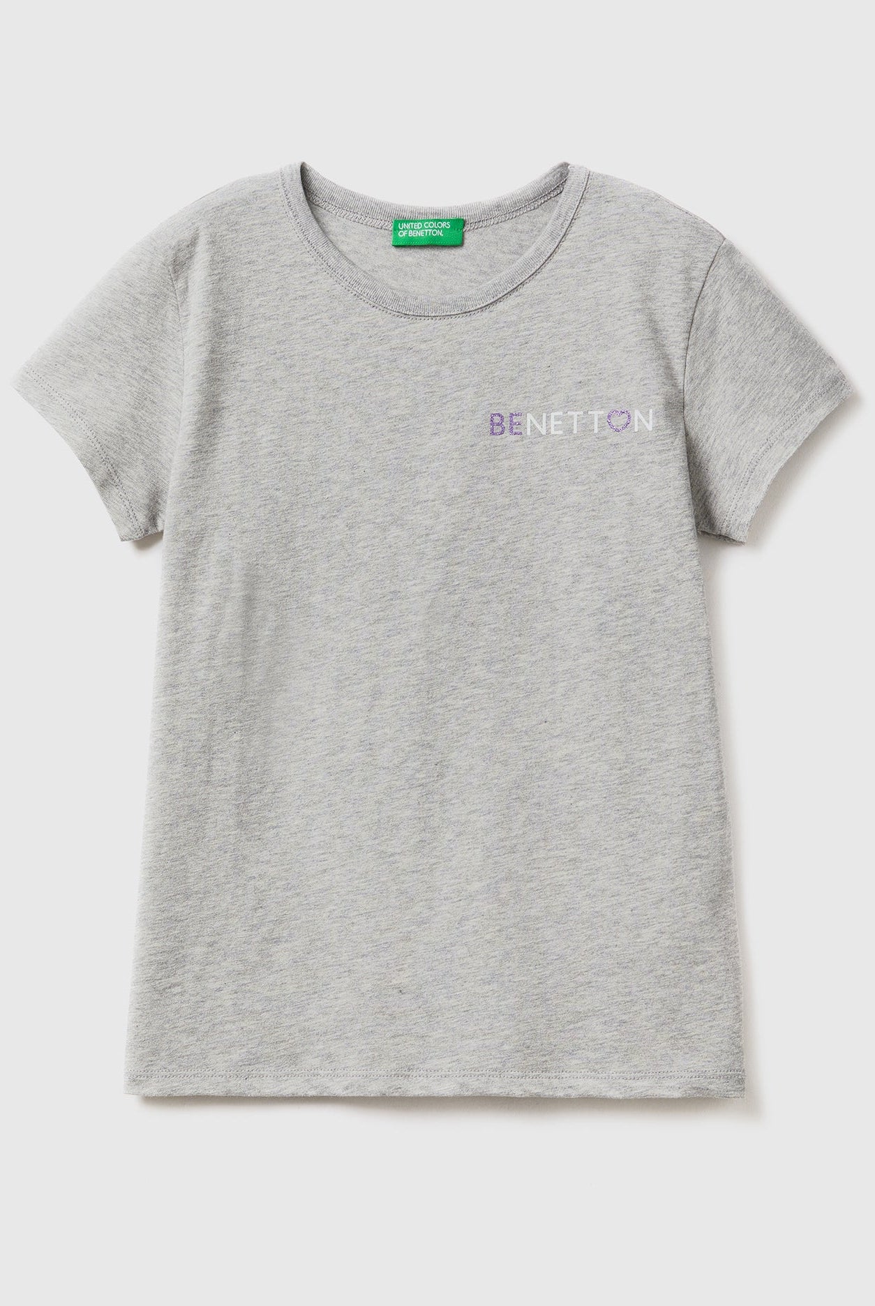 يونايتد كولورز اوف بينيتون تيشيرت بشعار لامع من القطن نص كم أطفالي