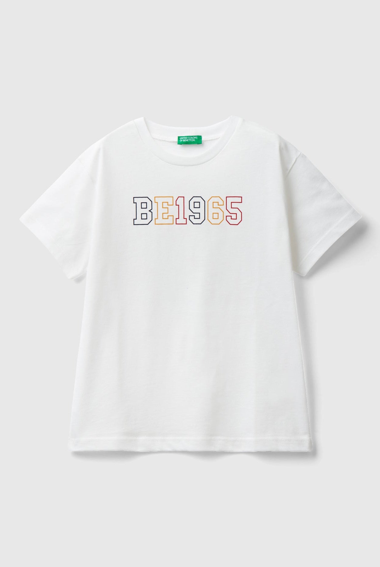 يونايتد كولورز اوف بينيتون تيشيرت سادة قطن عضوي 100% بشعار أطفالي