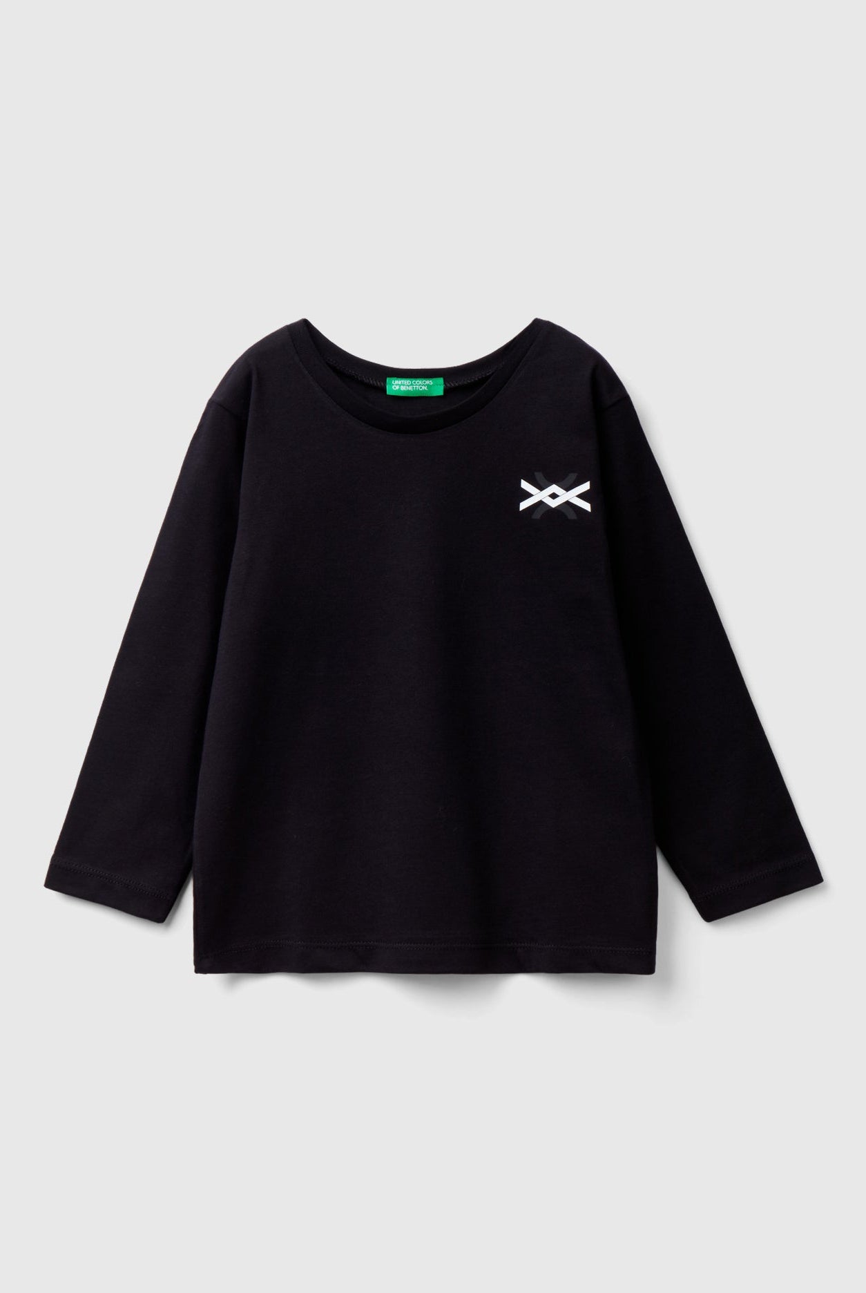 يونايتد كولورز اوف بينيتون تيشيرت اطفالي قطن عضوي بأكمام طويلة