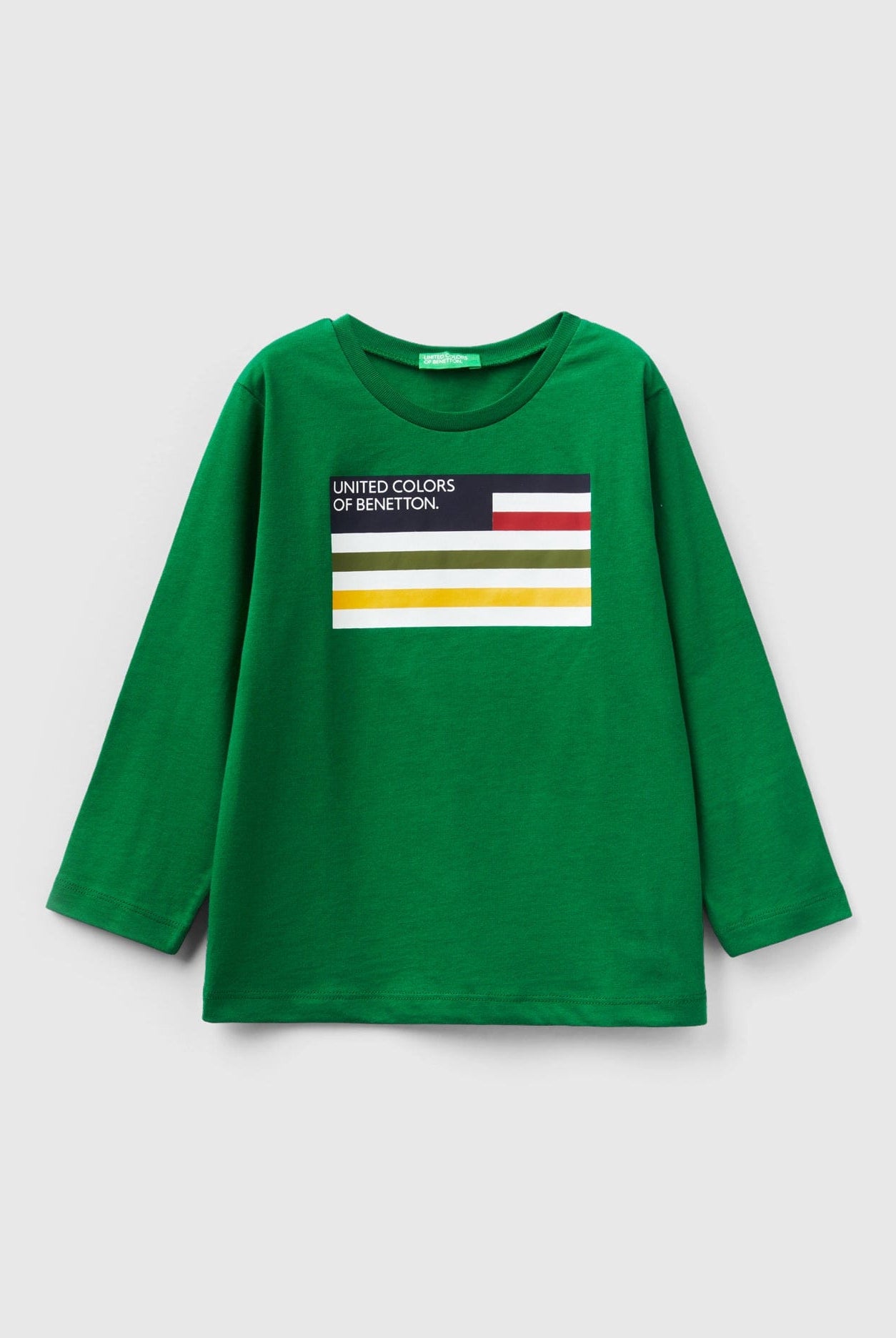 يونايتد كولورز اوف بينيتون تيشيرت اطفالي قطن عضوي بأكمام طويلة