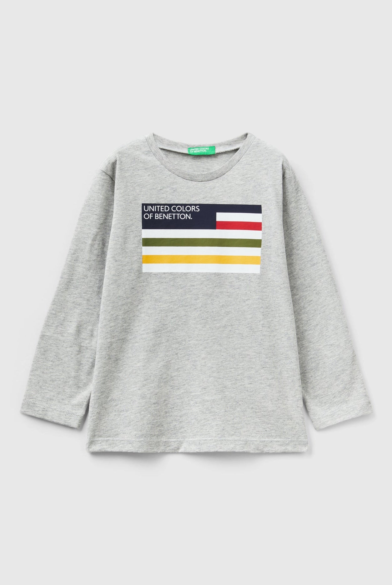 يونايتد كولورز اوف بينيتون تيشيرت اطفالي قطن عضوي بأكمام طويلة