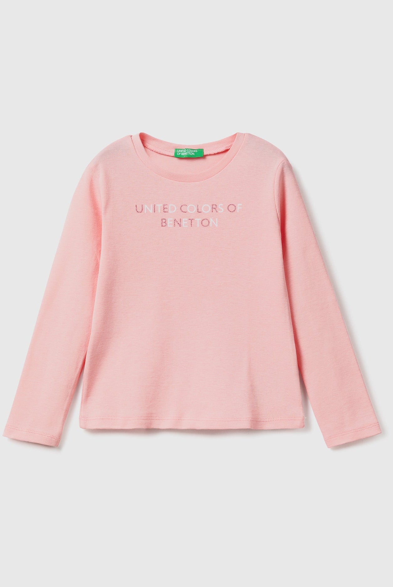 يونايتد كولورز اوف بينيتون تيشيرت بأكمام طويلة وطبعة لامعة بناتي