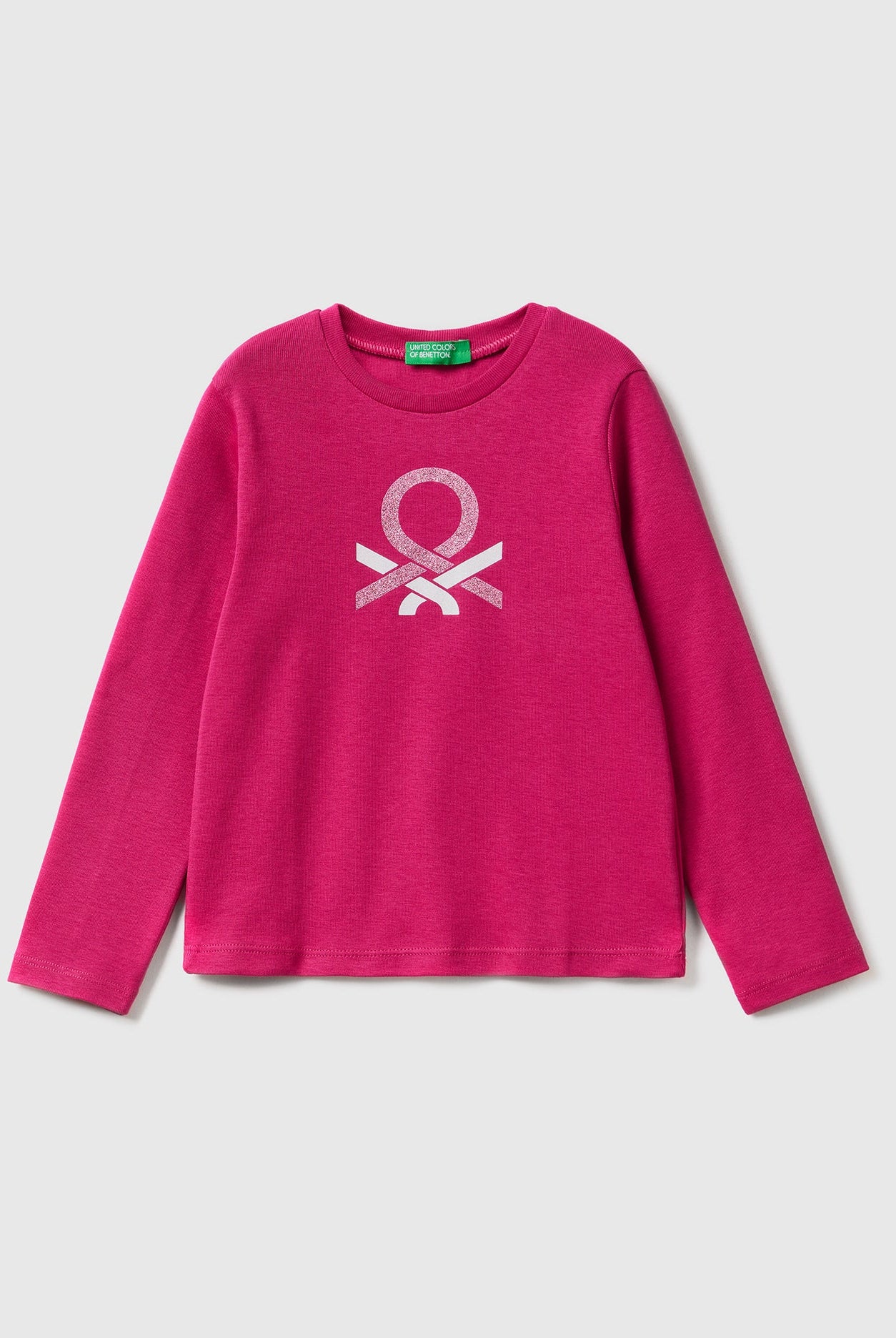 يونايتد كولورز اوف بينيتون تيشيرت بأكمام طويلة وطبعة لامعة بناتي