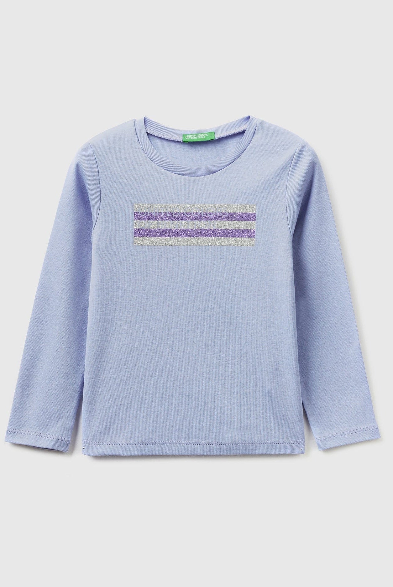 يونايتد كولورز اوف بينيتون تيشيرت بأكمام طويلة وطبعة لامعة بناتي