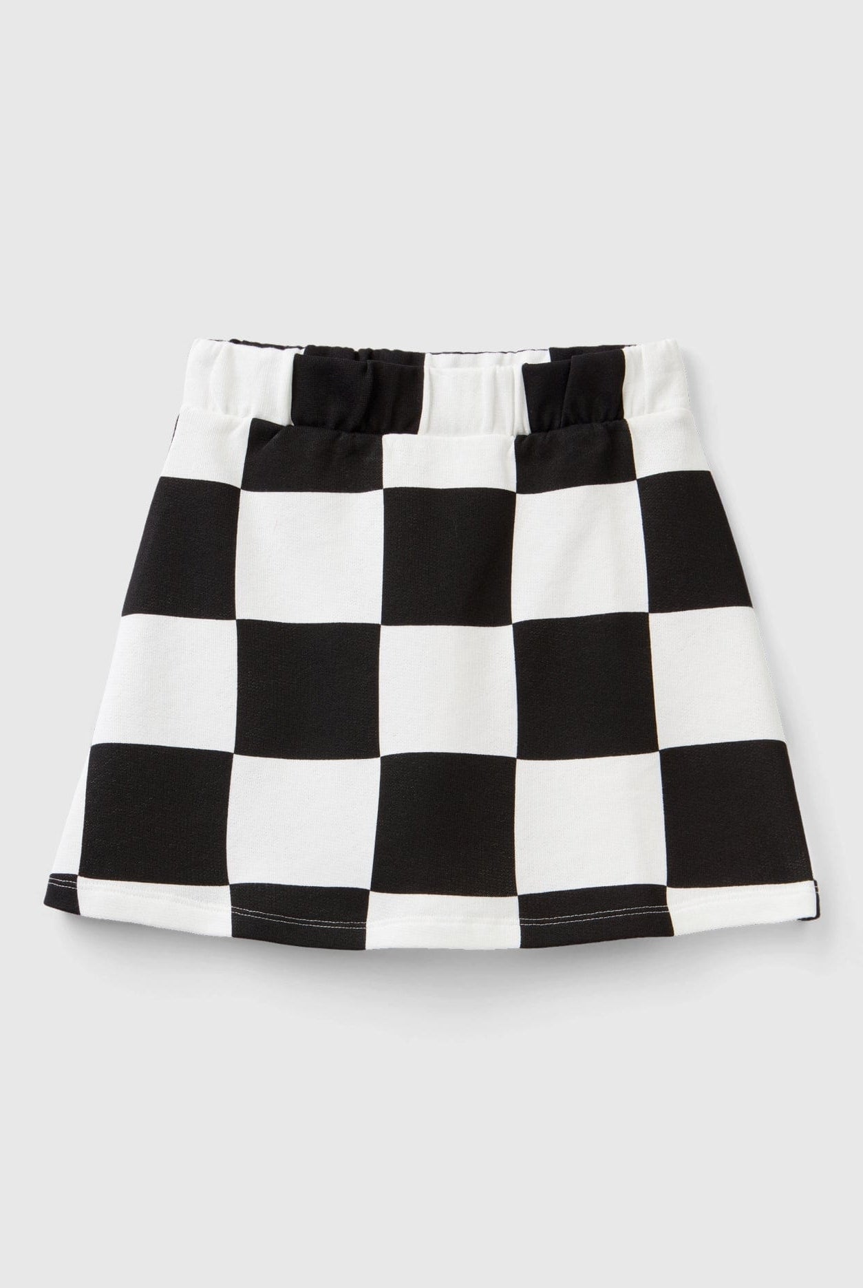 يونايتد كولورز اوف بينيتون تنورة ميني أبيض وأسود قصير بناتي