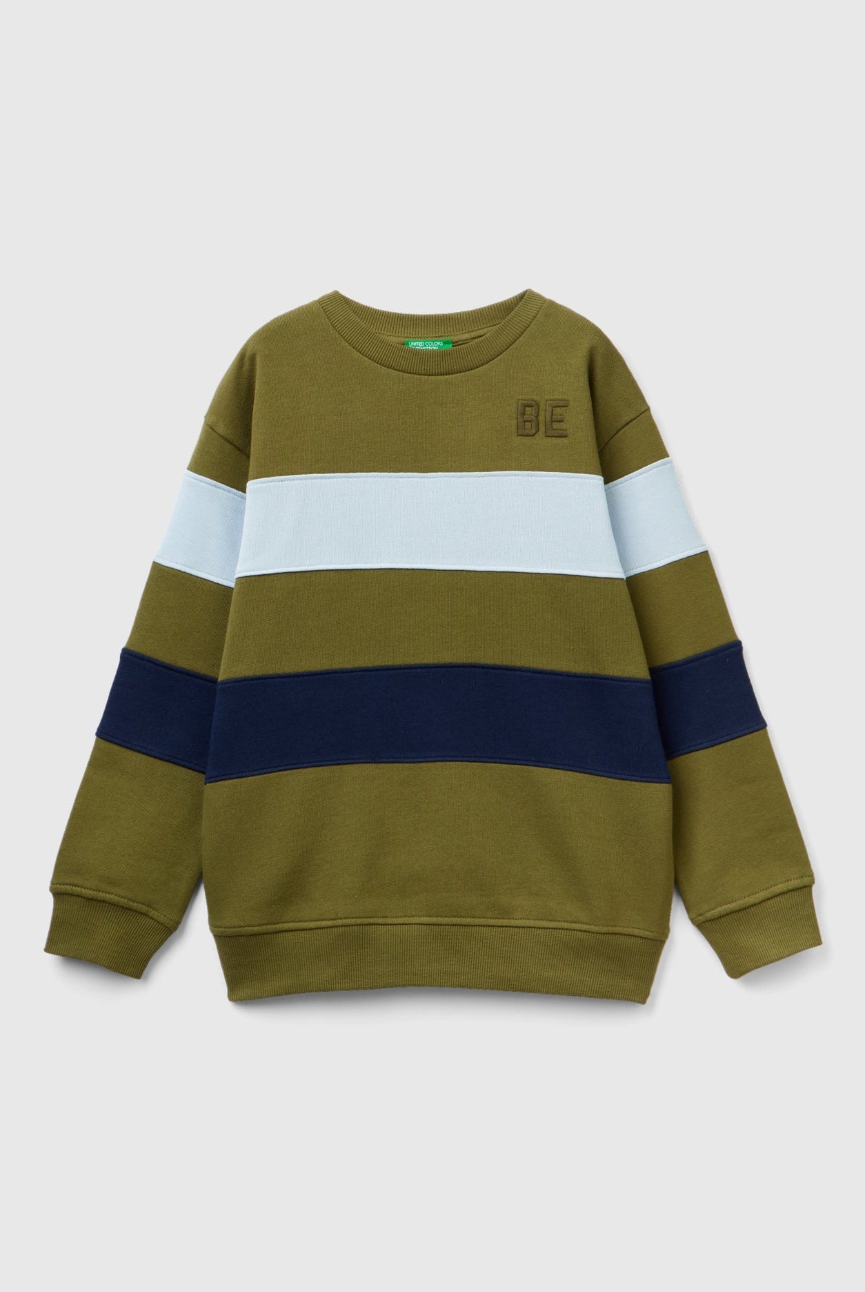 يونايتد كولورز اوف بينيتون سويت شيرت مخطط مع تطريز كم طويل أطفالي