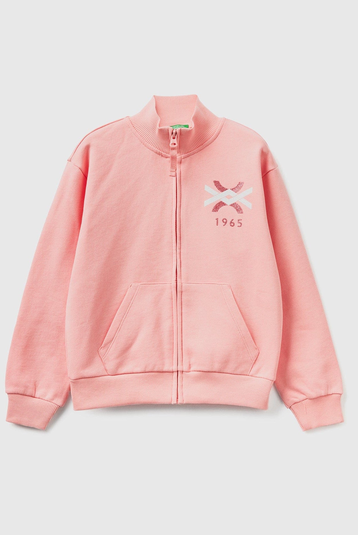 يونايتد كولورز اوف بينيتون سويت شيرت بسحاب وياقة كم طويل أطفالي