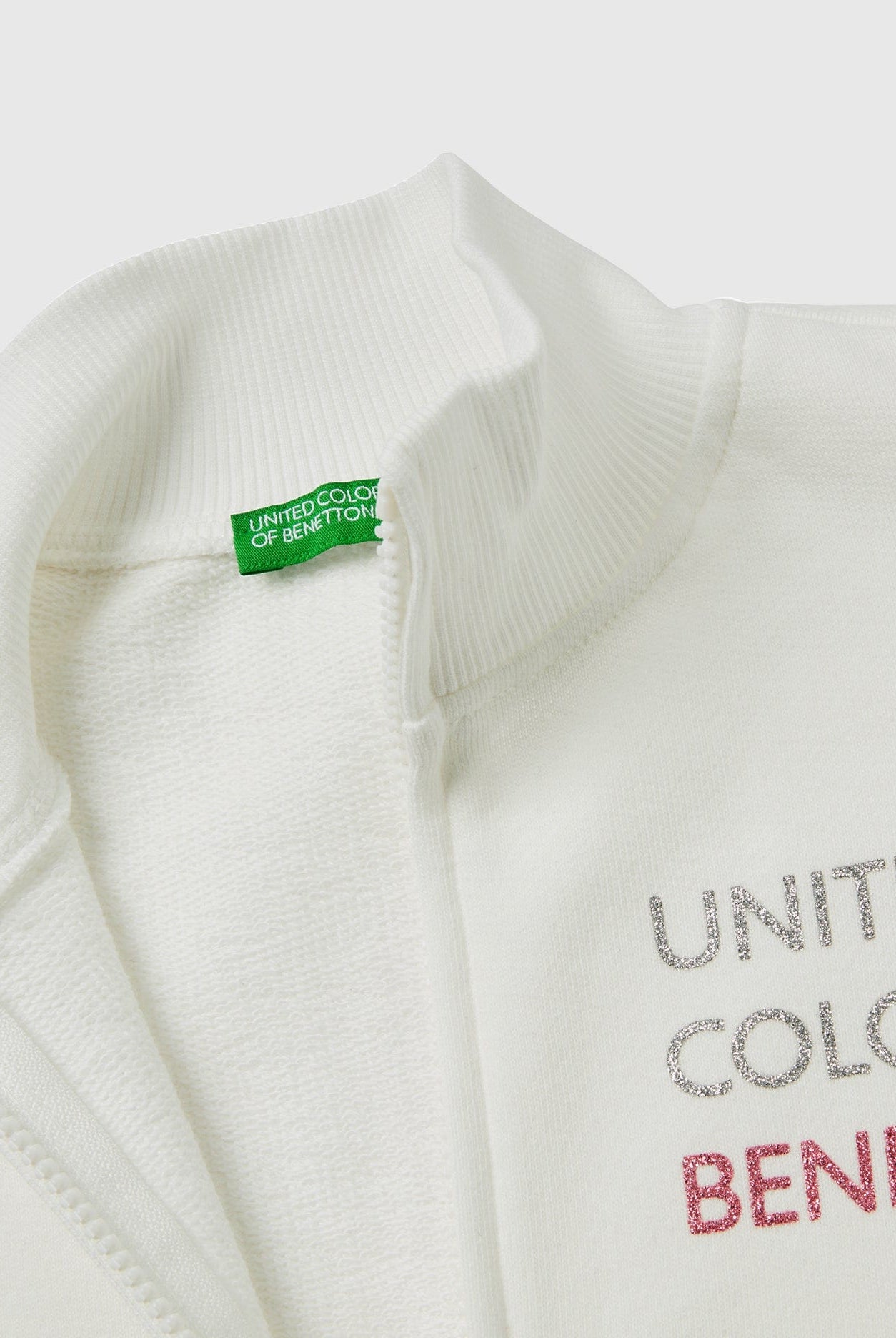 يونايتد كولورز اوف بينيتون سويت شيرت بسحاب وياقة كم طويل أطفالي