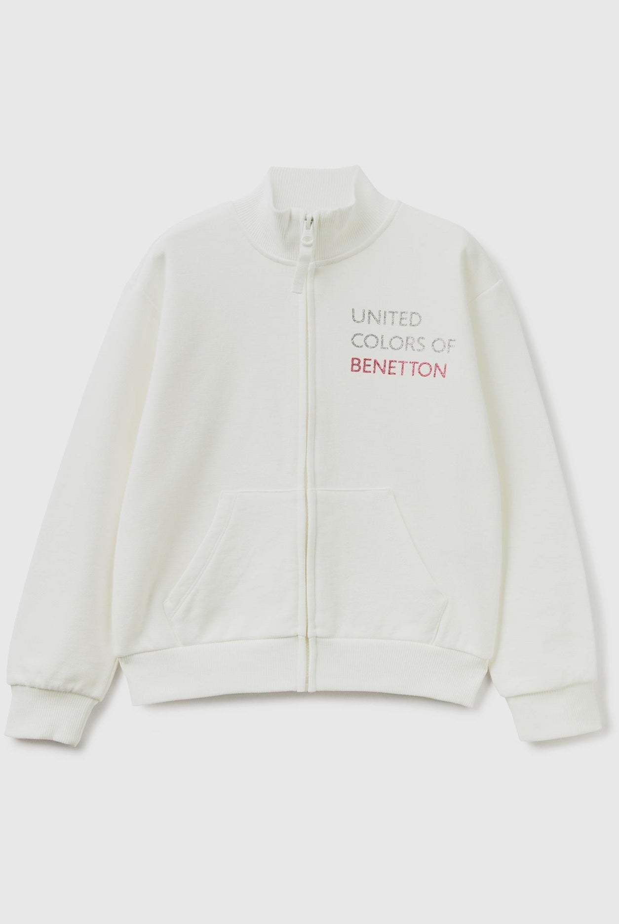 يونايتد كولورز اوف بينيتون سويت شيرت بسحاب وياقة كم طويل أطفالي