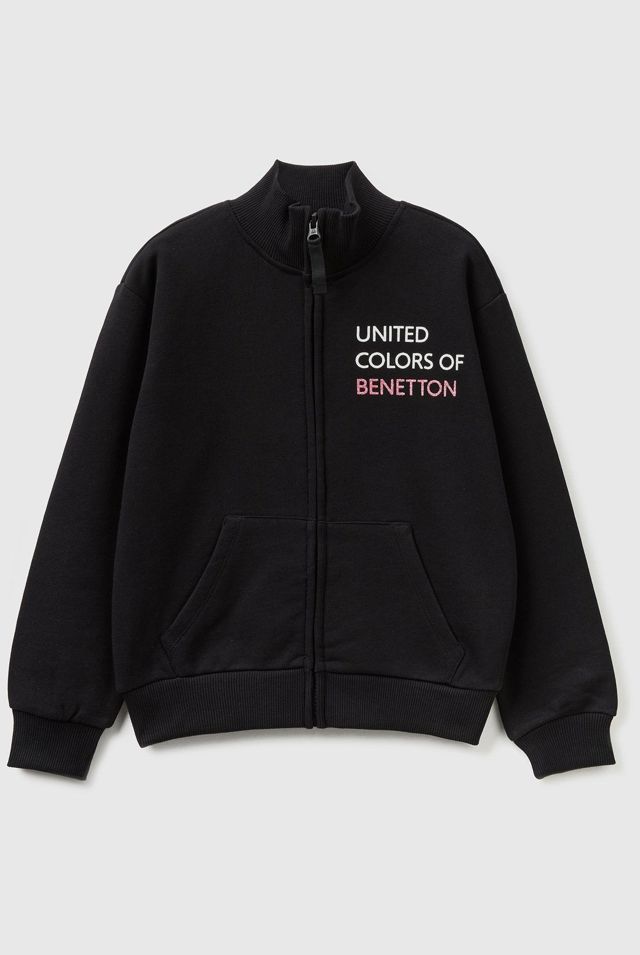 يونايتد كولورز اوف بينيتون سويت شيرت بسحاب وياقة كم طويل أطفالي