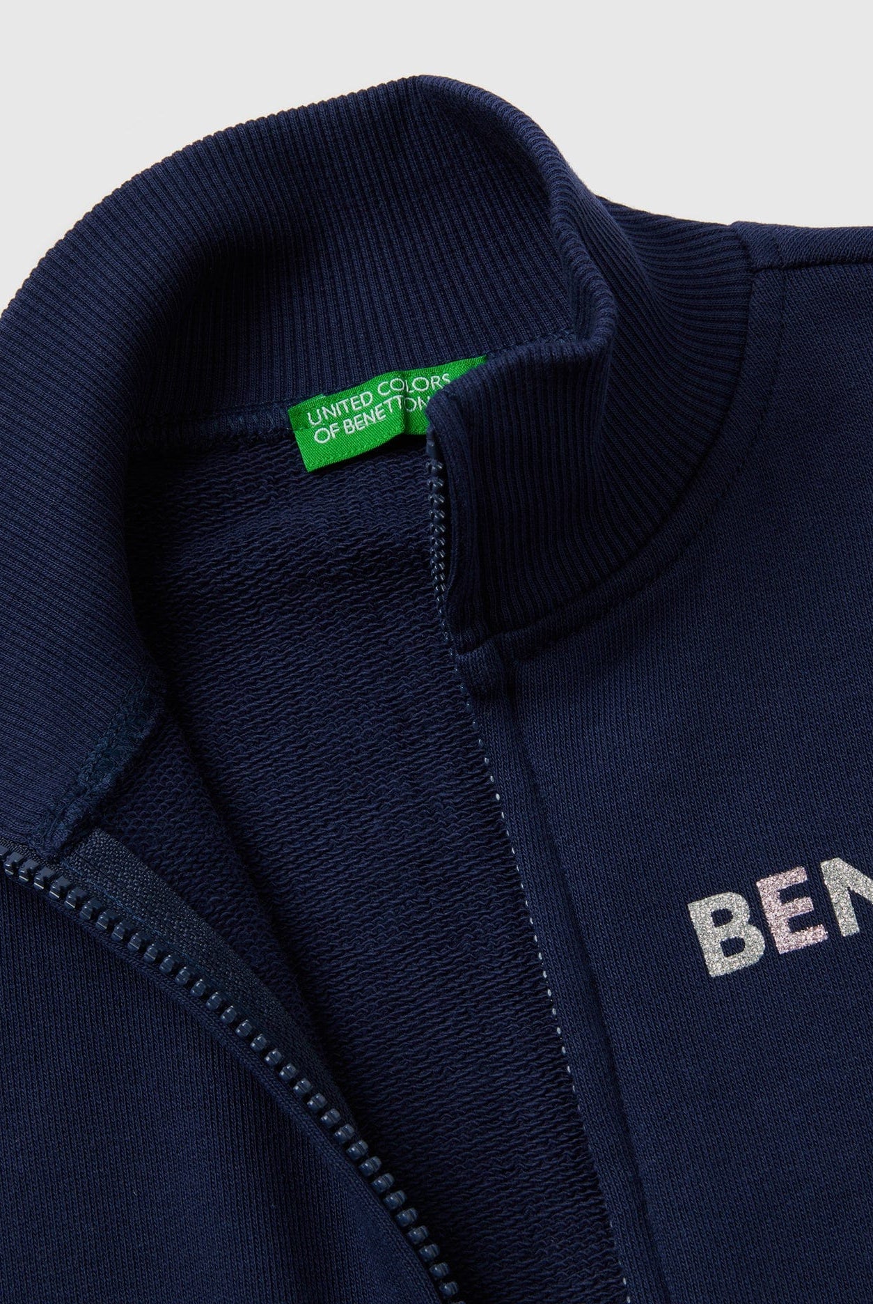 يونايتد كولورز اوف بينيتون سويت شيرت بسحاب وياقة كم طويل أطفالي