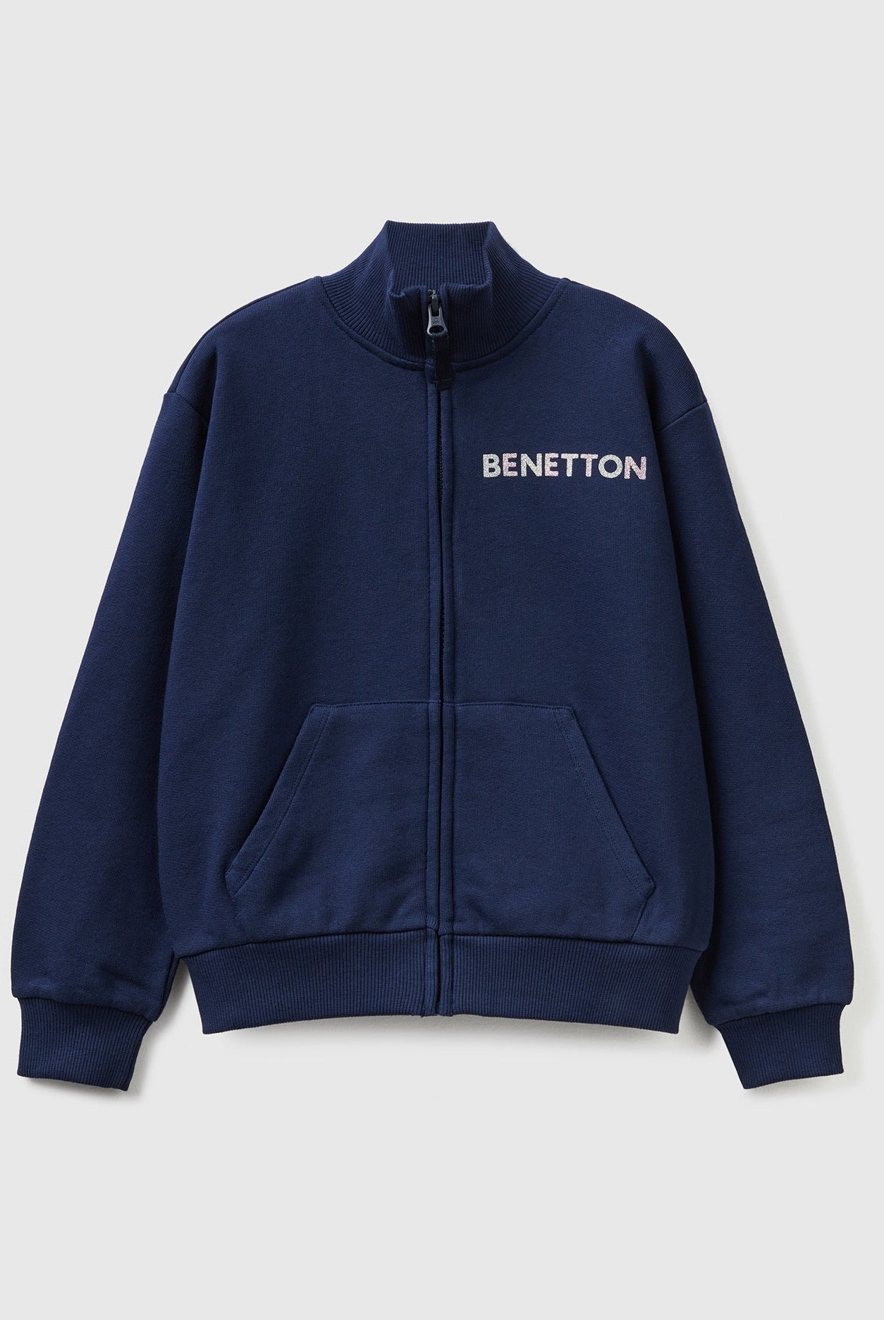 يونايتد كولورز اوف بينيتون سويت شيرت بسحاب وياقة كم طويل أطفالي