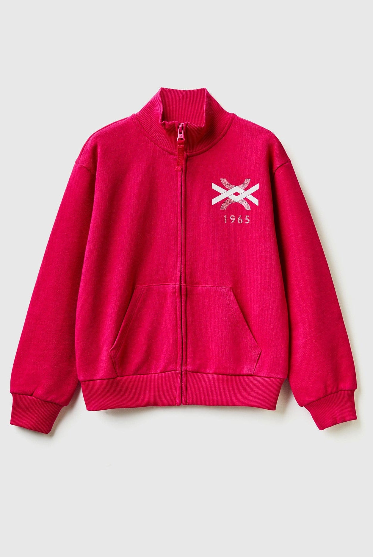 يونايتد كولورز اوف بينيتون سويت شيرت بسحاب وياقة كم طويل أطفالي