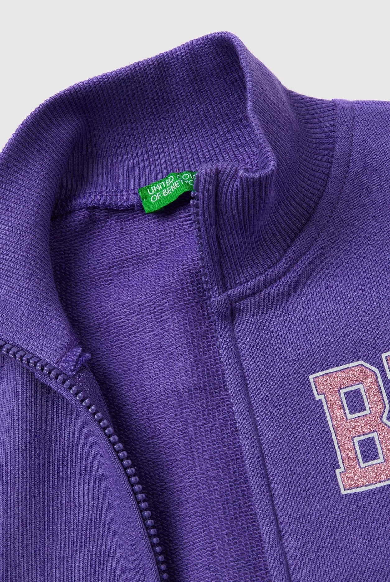 يونايتد كولورز اوف بينيتون سويت شيرت بسحاب وياقة كم طويل أطفالي