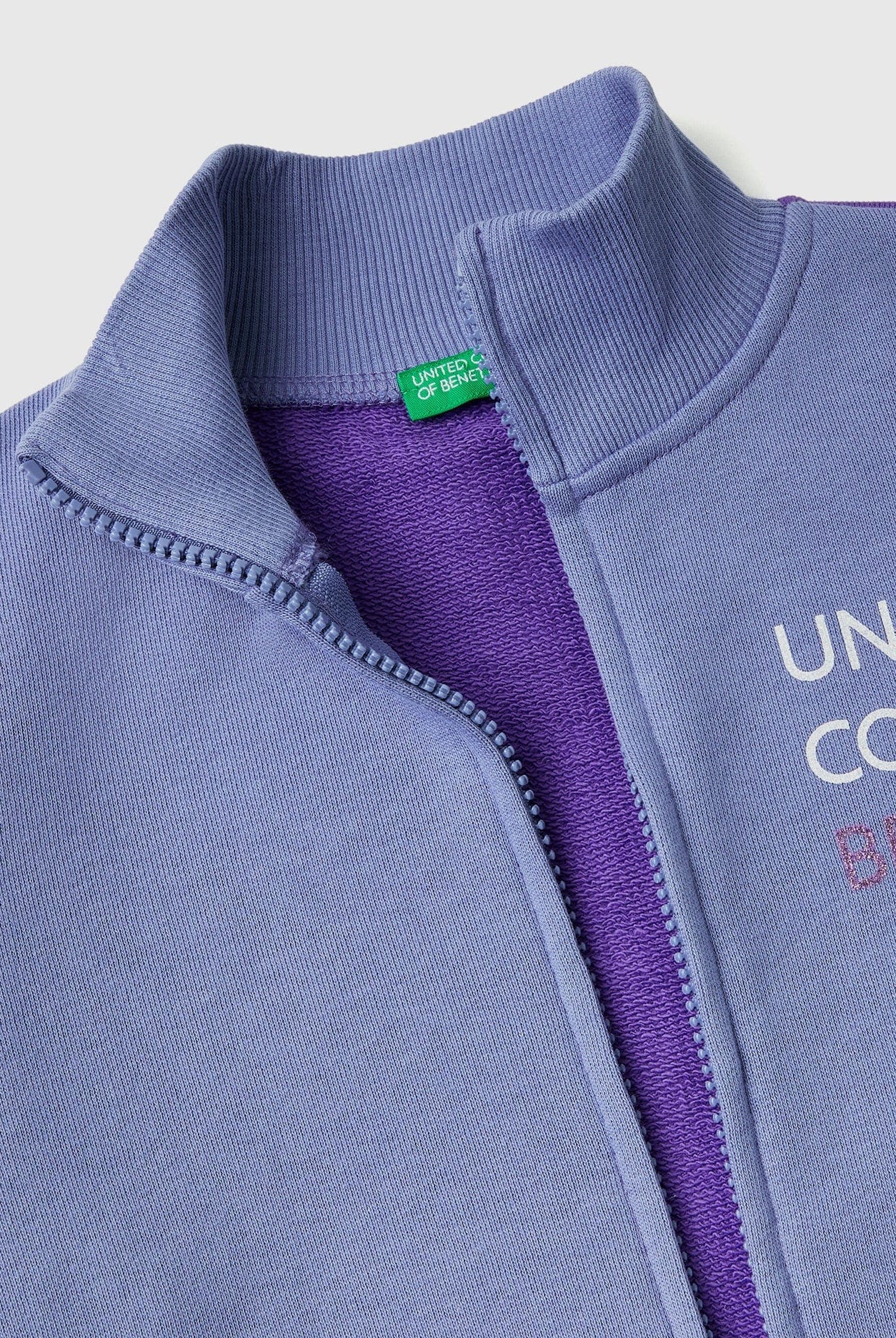 يونايتد كولورز اوف بينيتون سويت شيرت بسحاب وياقة كم طويل أطفالي