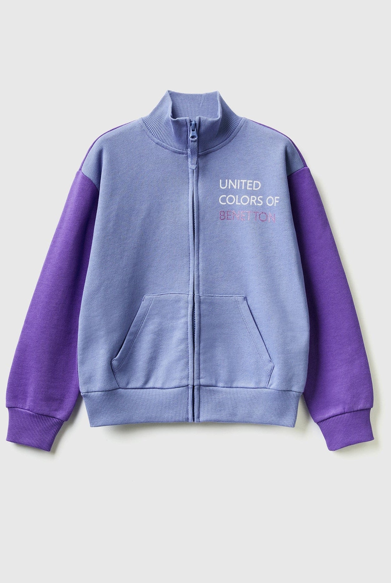 يونايتد كولورز اوف بينيتون سويت شيرت بسحاب وياقة كم طويل أطفالي