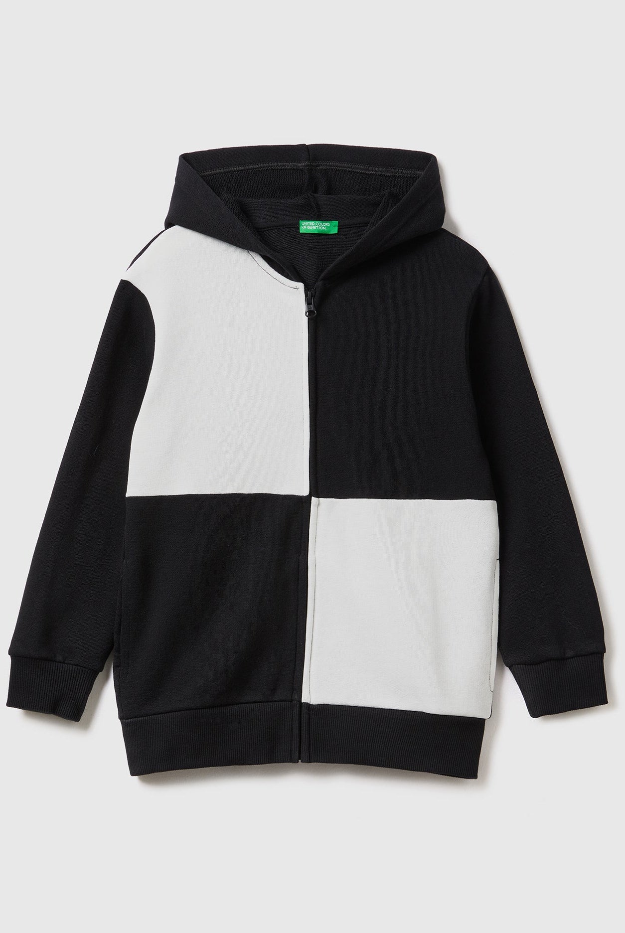 يونايتد كولورز اوف بينيتون سويت شيرت بنقشة ماكسي مربعات كم طويل أطفالي