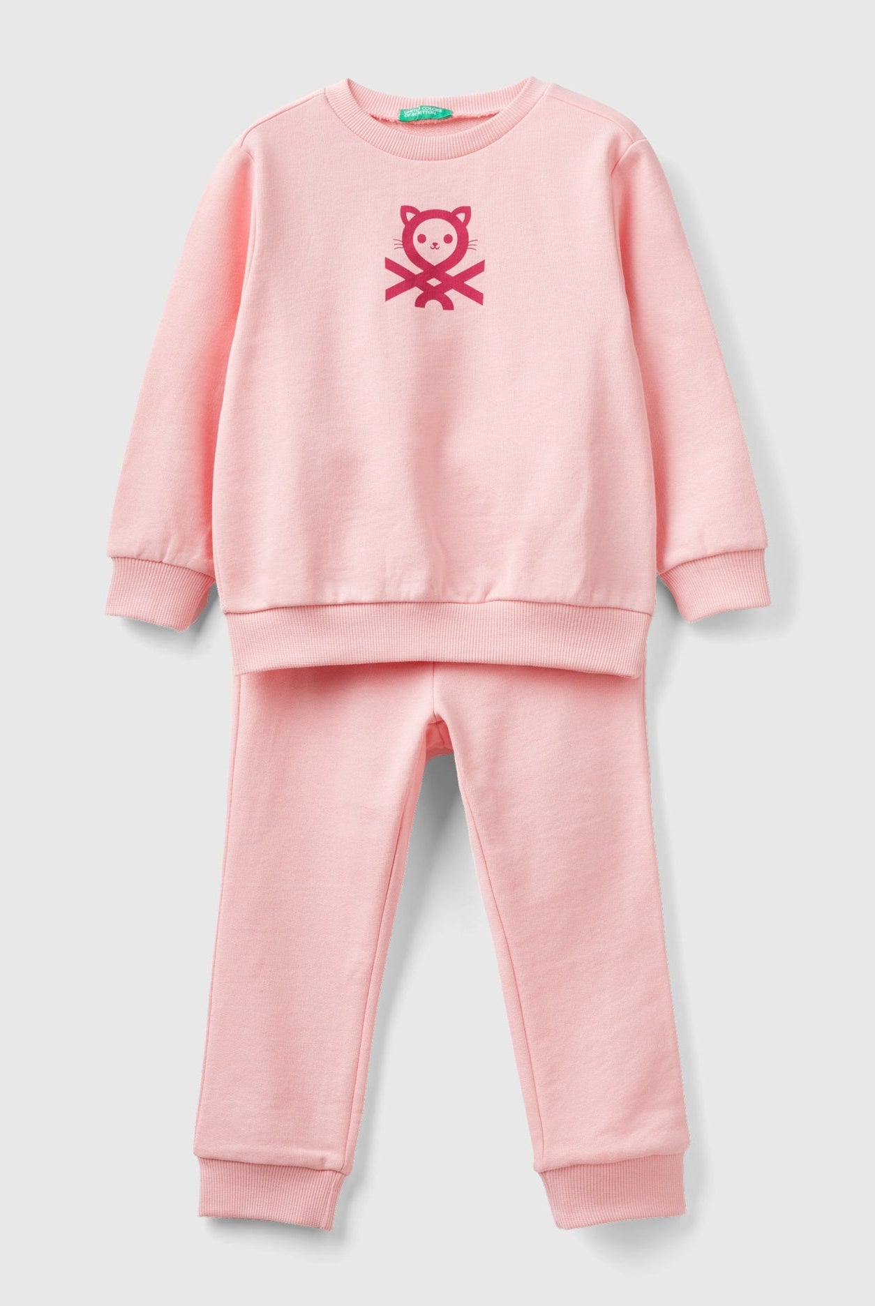 يونايتد كولورز اوف بينيتون بدلة رياضية بشعار كم طويل أطفالي