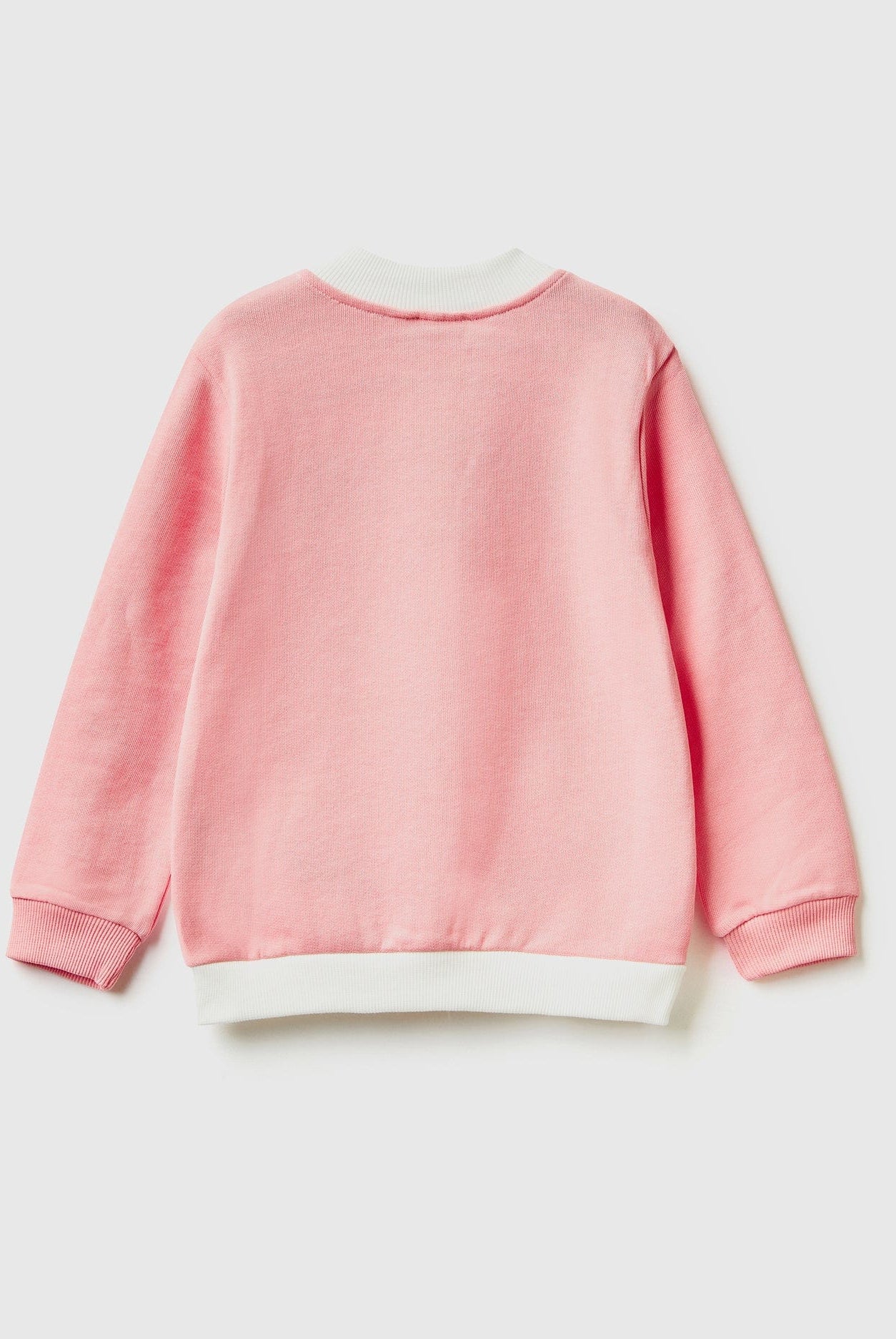 يونايتد كولورز اوف بينيتون سترة بسحاب من القطن العضوي كم طويل بناتي