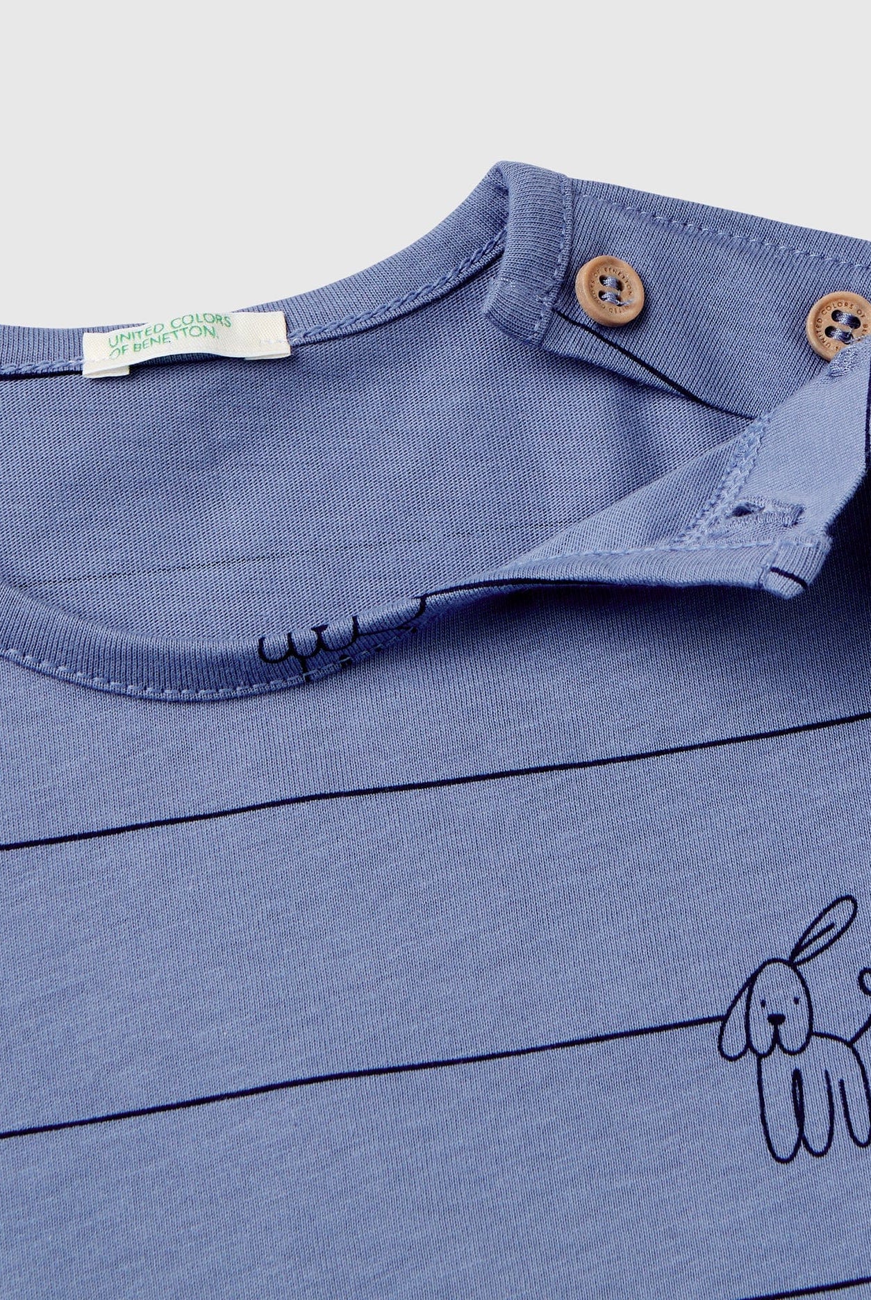 يونايتد كولورز اوف بينيتون تيشيرت رضع طويل الأكمام بنقوش