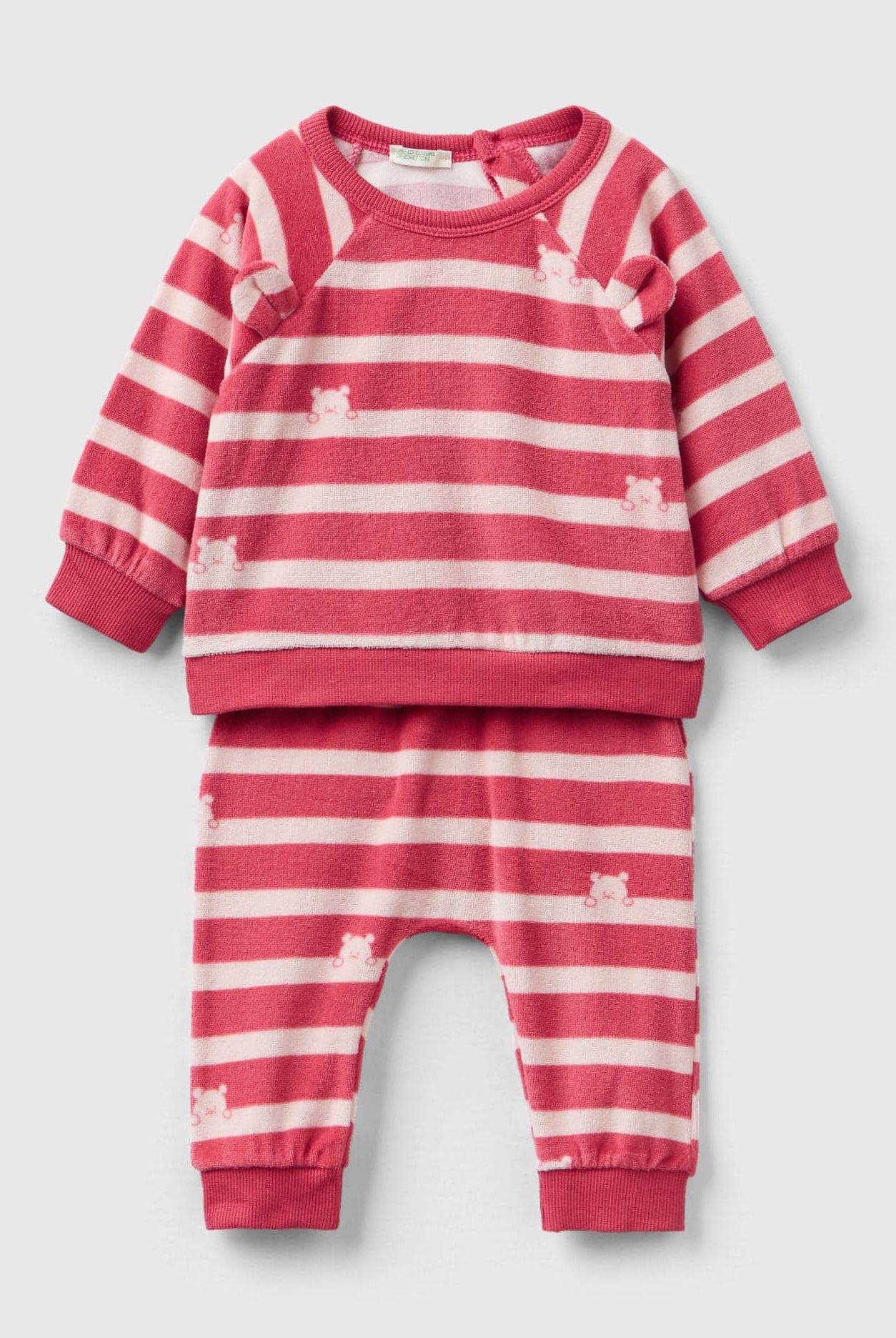 يونايتد كولورز اوف بينيتون طقم من قطعتين مخطط بالعرض كم طويل رضع أطفال