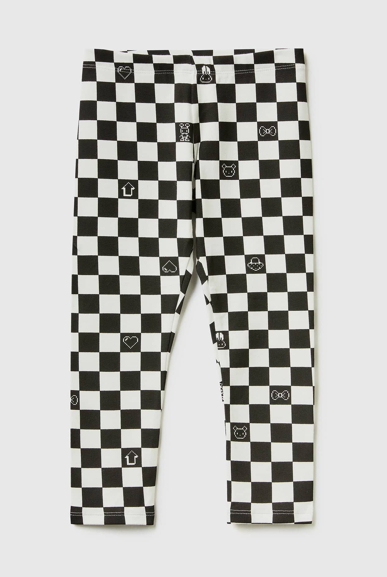 يونايتد كولورز اوف بينيتون ليقنز ضيق قطن مطاطي مُنقّش بناتي