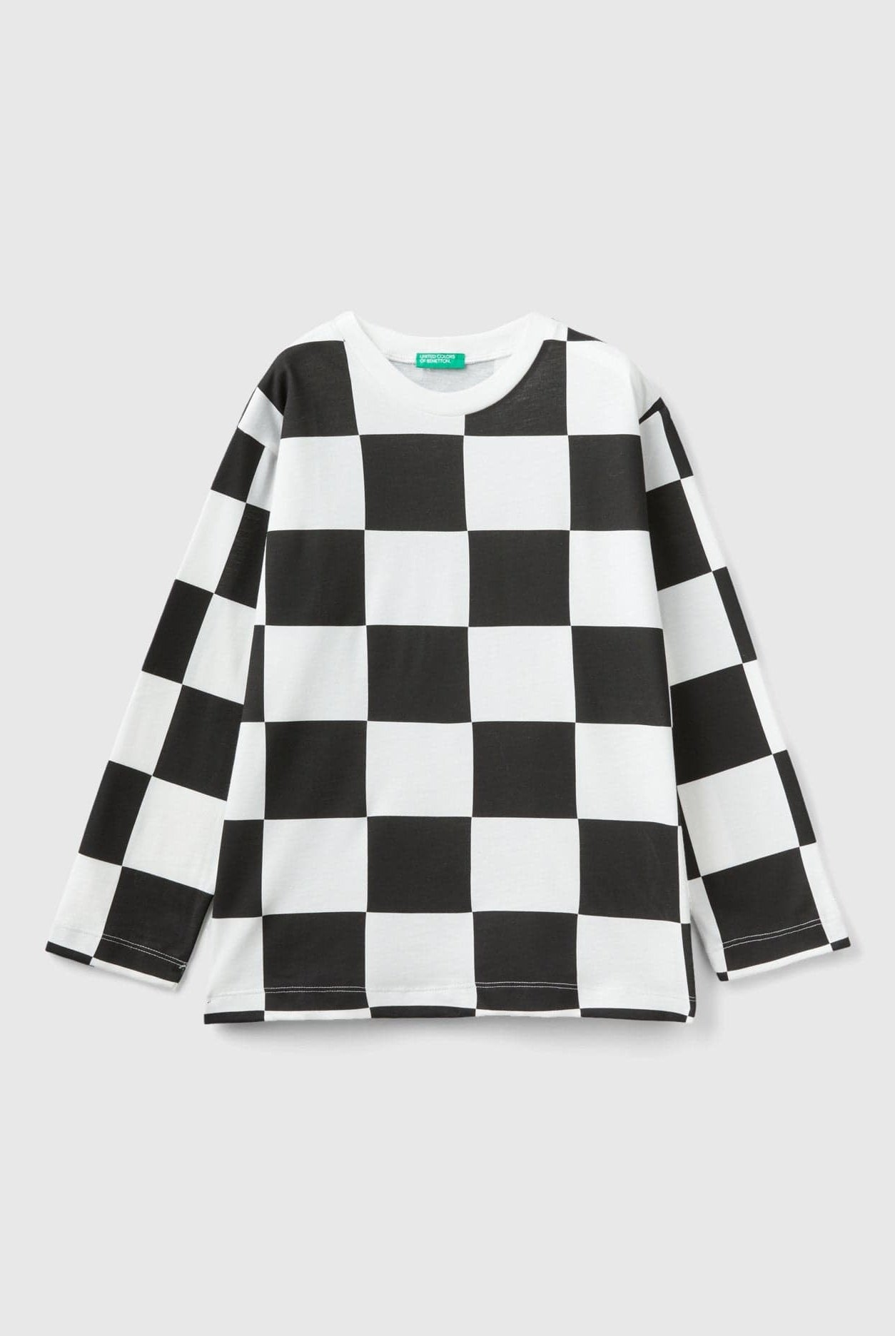 يونايتد كولورز اوف بينيتون قميص مُربعات كم طويل أطفالي