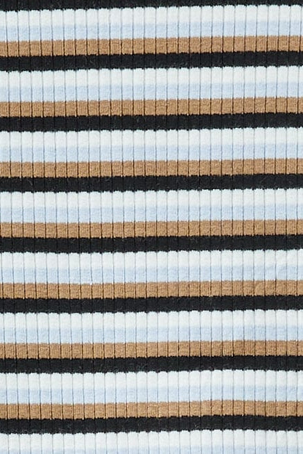 يونايتد كولورز اوف بينيتون تي شيرت مخطط بياقة عالية بناتي