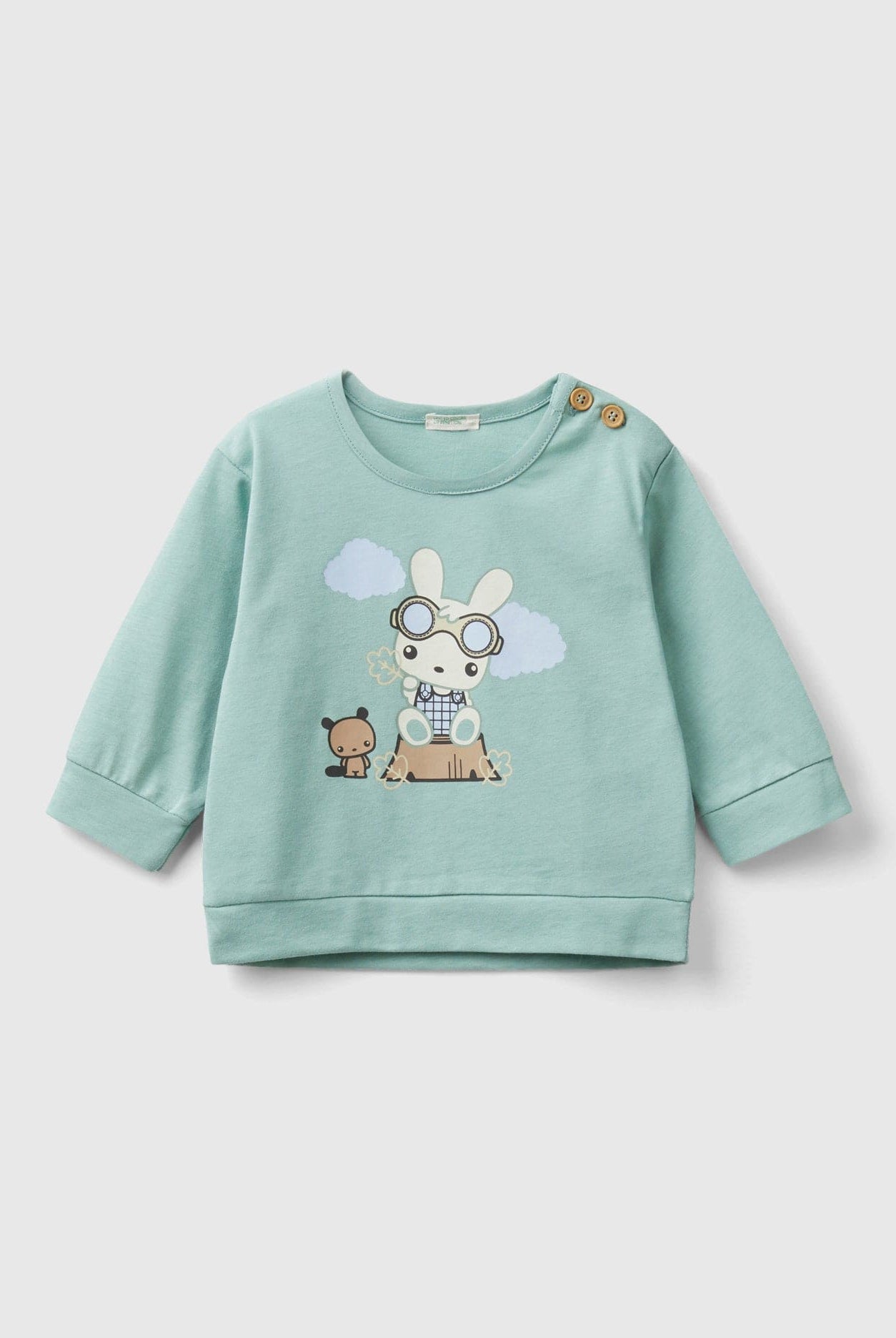 يونايتد كولورز اوف بينيتون تي شيرت بطبعة حيوانات رضع