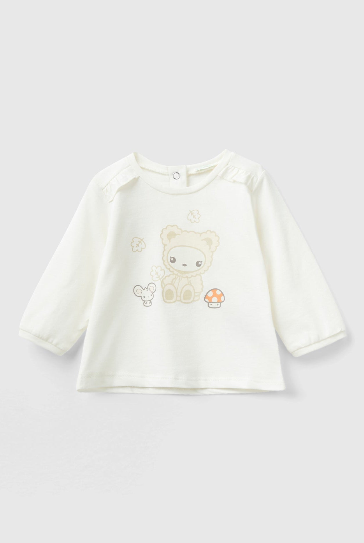 يونايتد كولورز اوف بينيتون تي شيرت بنمط حيواني وكتفين بكشكش رضع