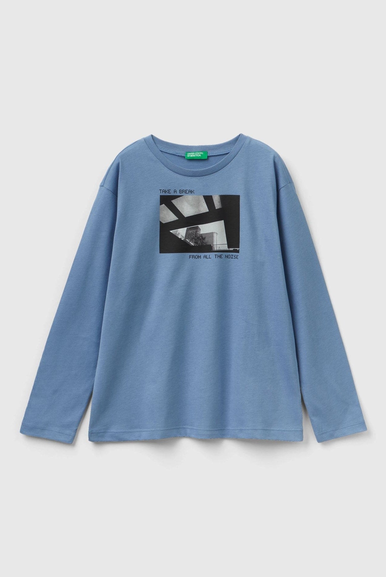 يونايتد كولورز اوف بينيتون تي شيرت بطباعة صورة كم طويل أطفالي