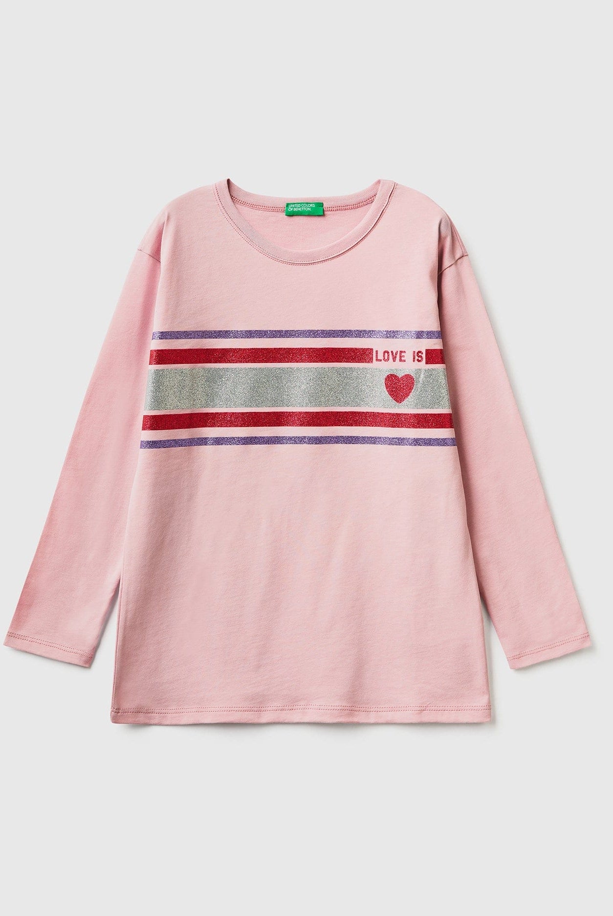 يونايتد كولورز اوف بينيتون تيشيرت اطفالي طويل بطباعة لامعة