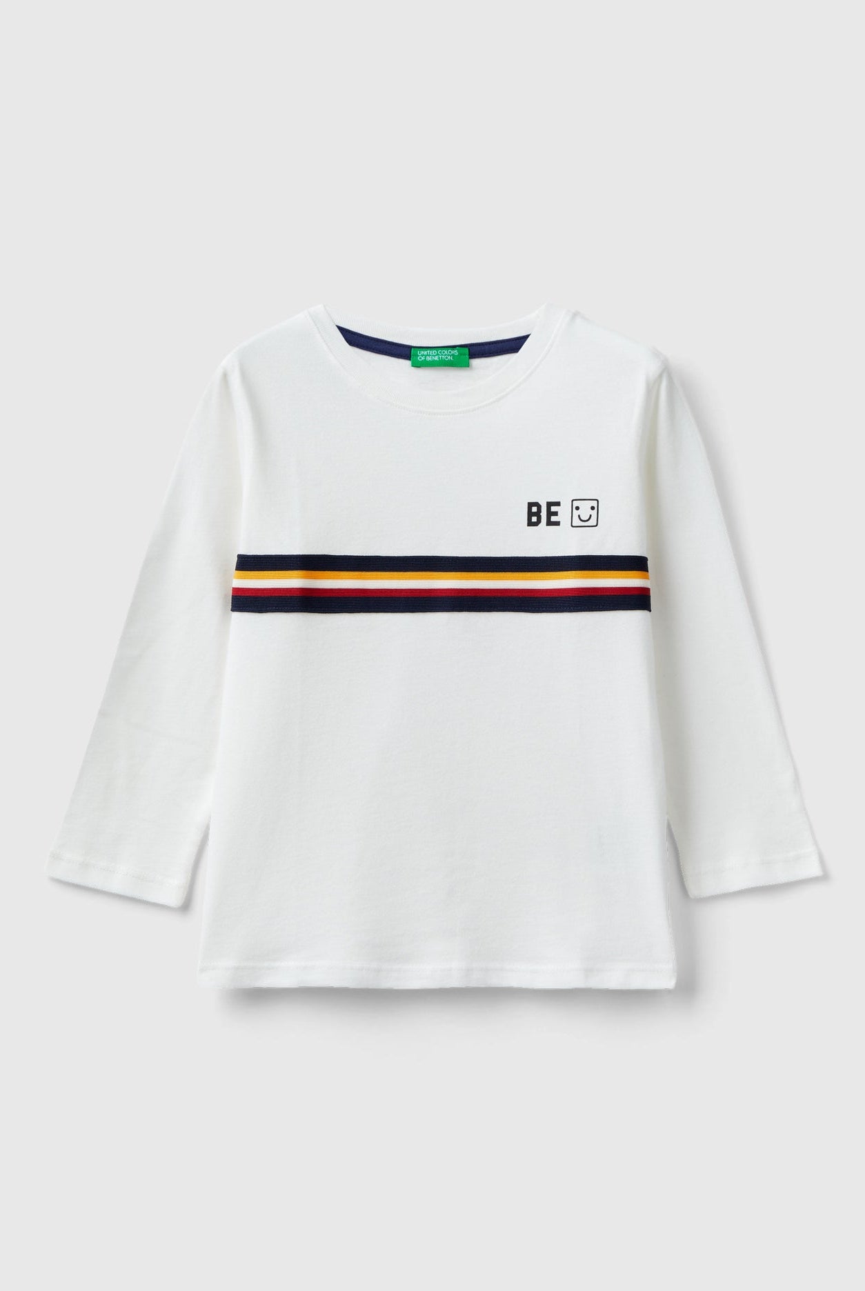 يونايتد كولورز اوف بينيتون تيشيرت مخطط بالعرض كم طويل أطفالي