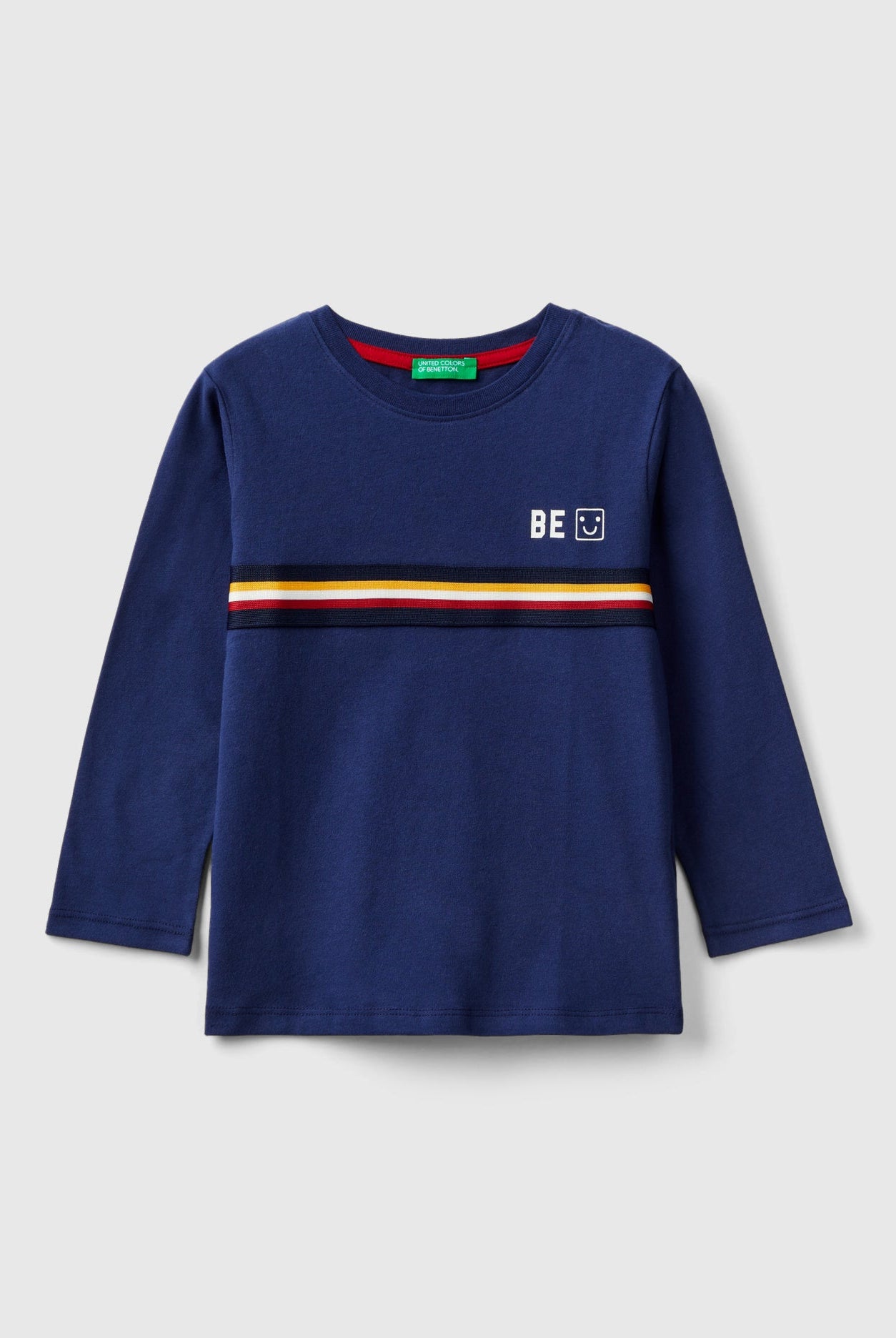 يونايتد كولورز اوف بينيتون تيشيرت مخطط بالعرض كم طويل أطفالي