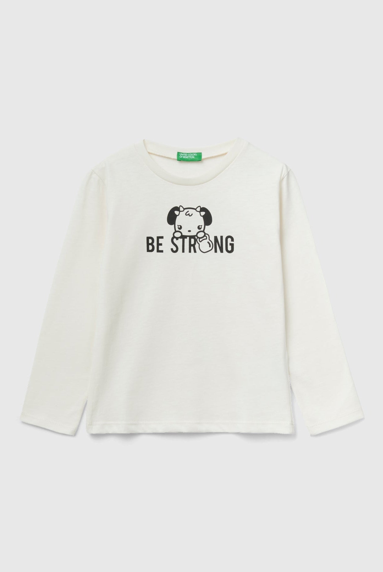 يونايتد كولورز اوف بينيتون تيشيرت قطن بقصة مربعة 100% بناتي