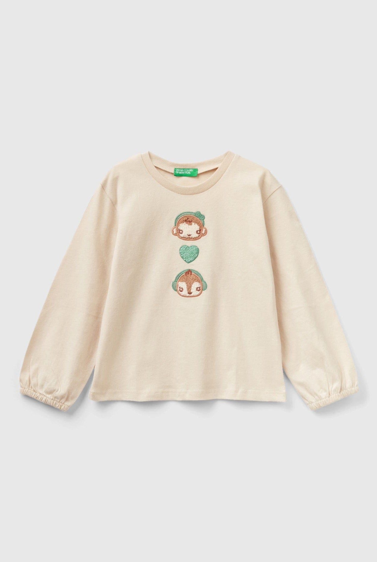 يونايتد كولورز اوف بينيتون تي شيرت بناتي مطبوع بمطاط