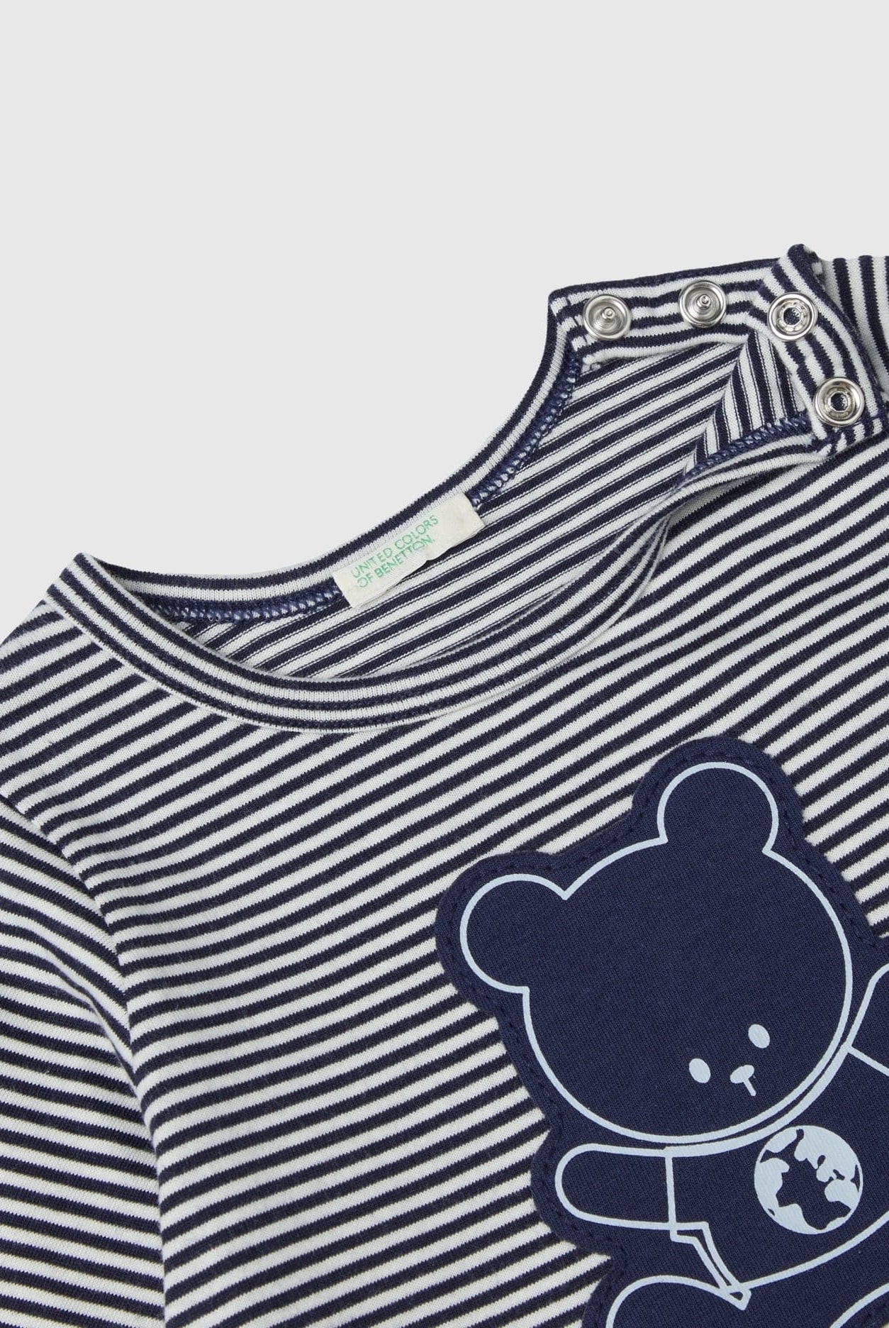 يونايتد كولورز اوف بينيتون طقم مواليد من القطن العضوي 100% برسمة قطة