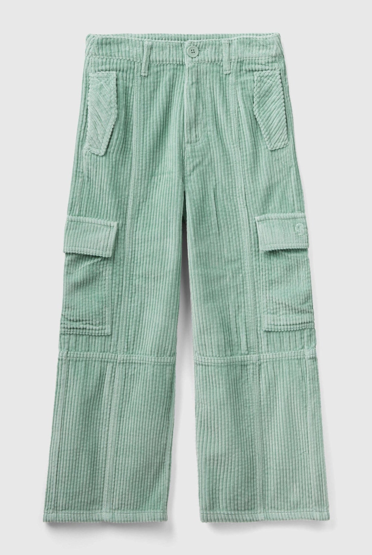 يونايتد كولورز اوف بينيتون بنطلون قطيفة واسع الساق مع جيب كارجو بناتي