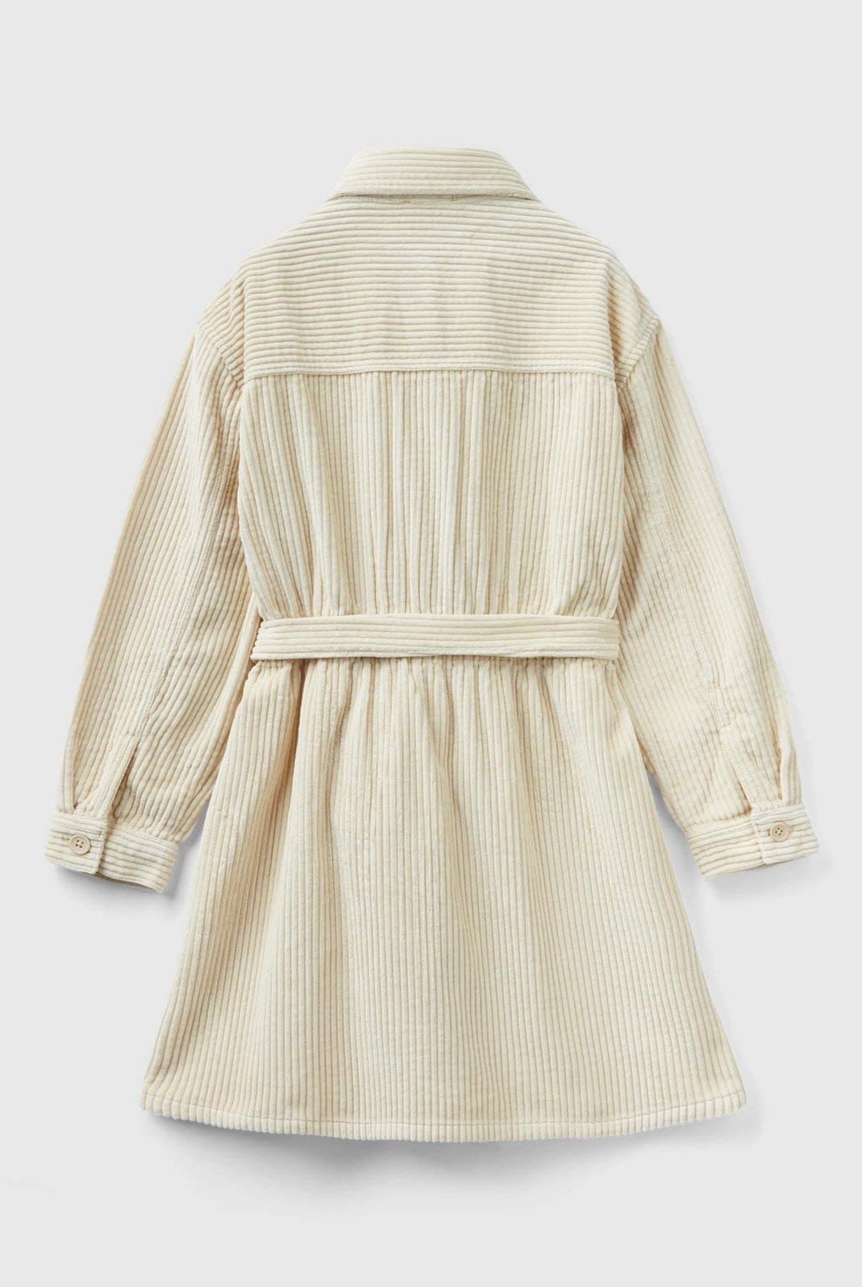 يونايتد كولورز اوف بينيتون فستان مخملي بحزام بناتي