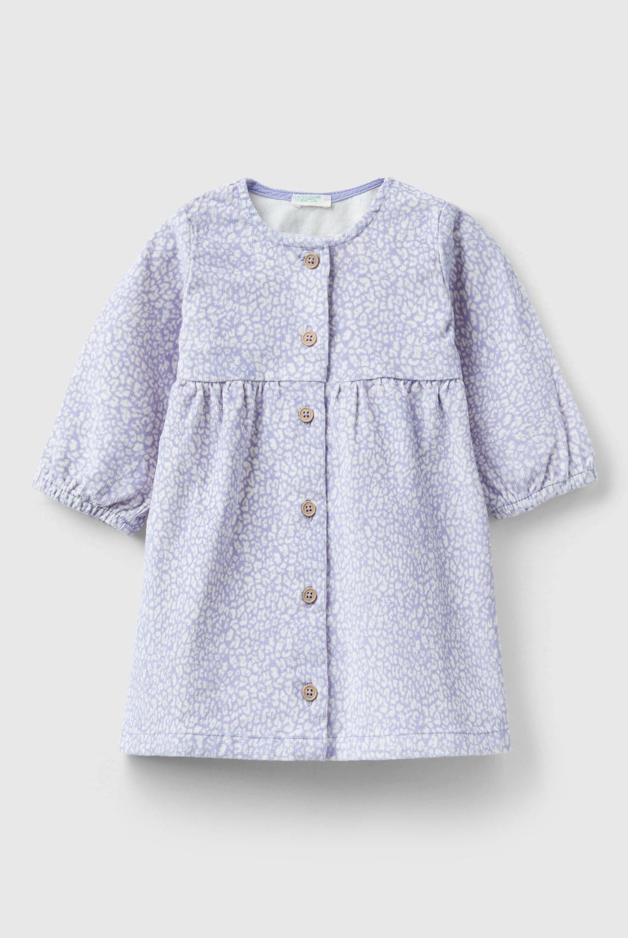 يونايتد كولورز اوف بينيتون فستان مخمل بنقشة حيوانات رضع