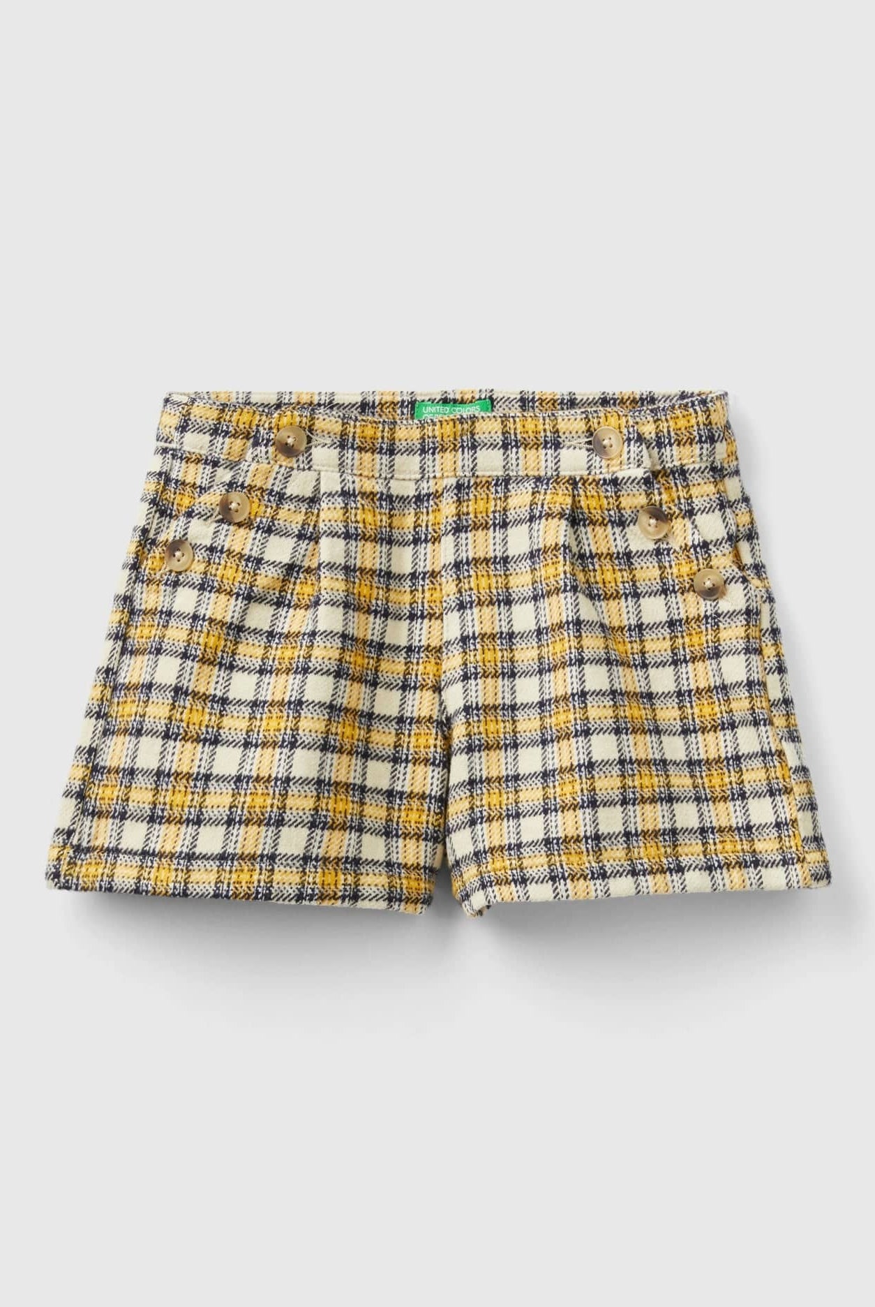 يونايتد كولورز اوف بينيتون شورت بناتي ميني كاروهات بجيوب