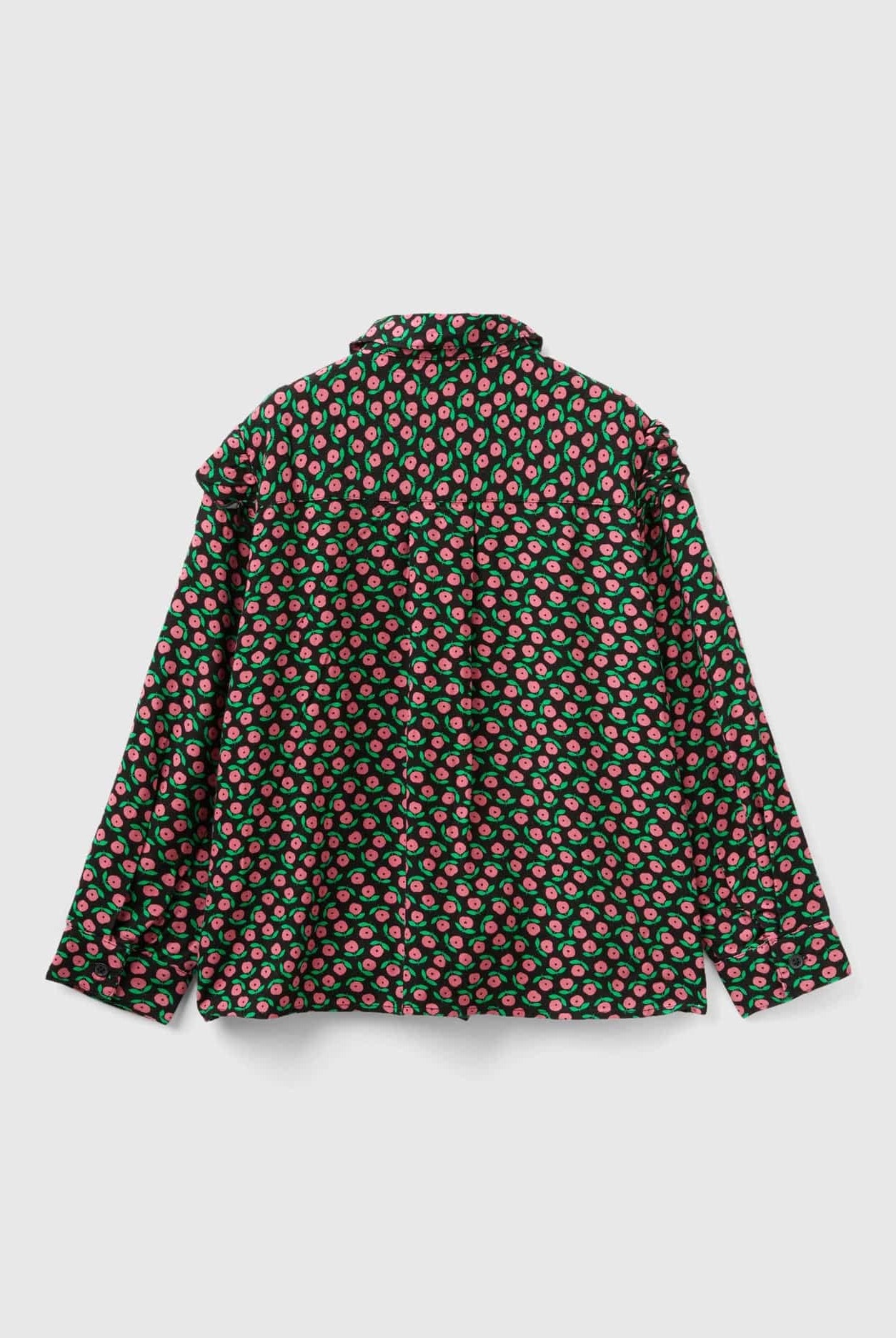 يونايتد كولورز اوف بينيتون قميص بناتي مزين بالكامل مع أكتاف كشكش