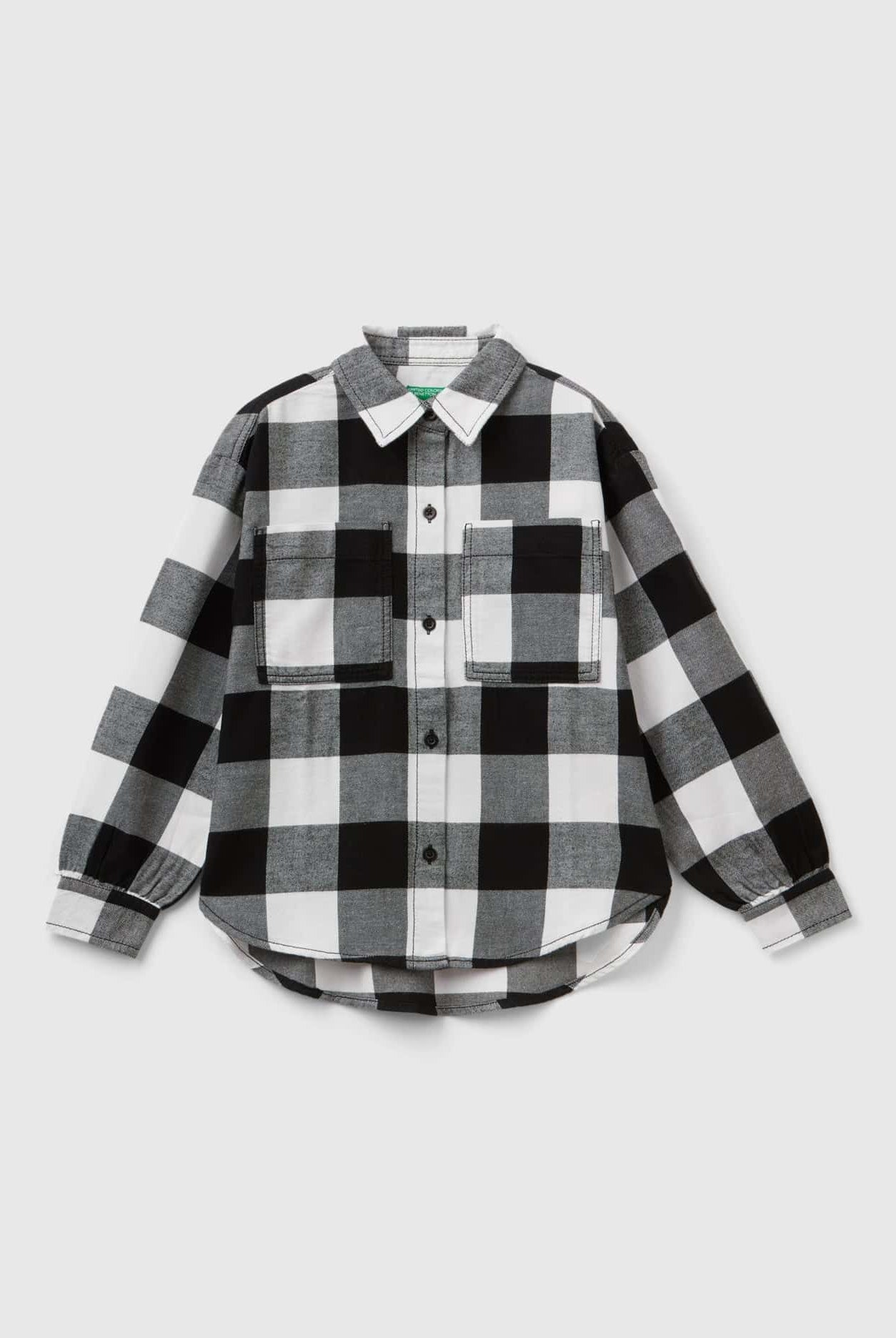 يونايتد كولورز اوف بينيتون قميص منقوش أوفر سايز أطفالي