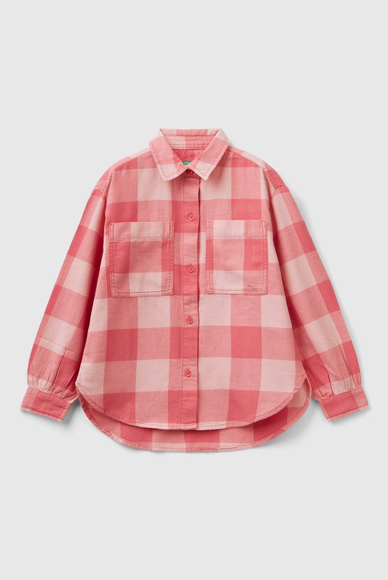 يونايتد كولورز اوف بينيتون قميص منقوش أوفر سايز أطفالي