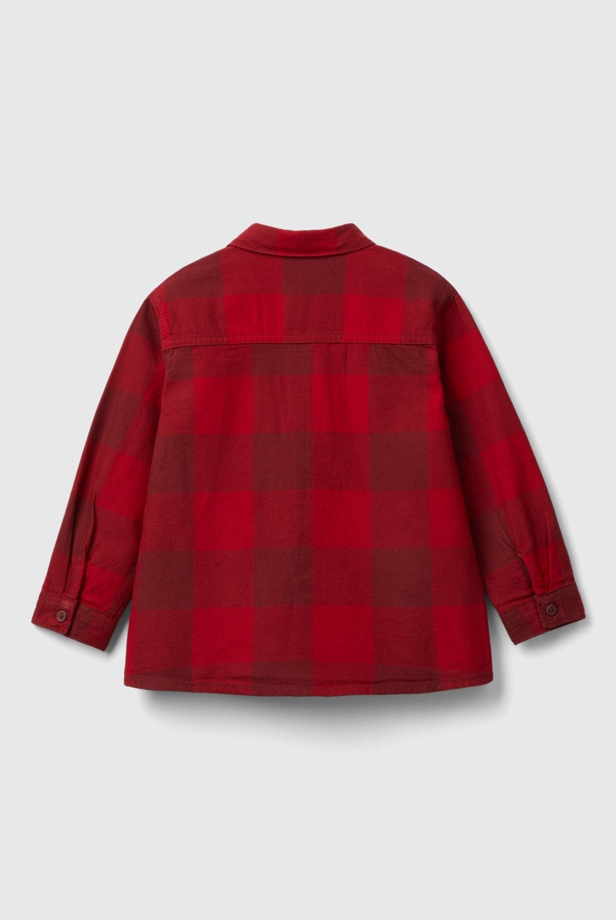 يونايتد كولورز اوف بينيتون قميص ولادي منقوش مربعات كم طويل